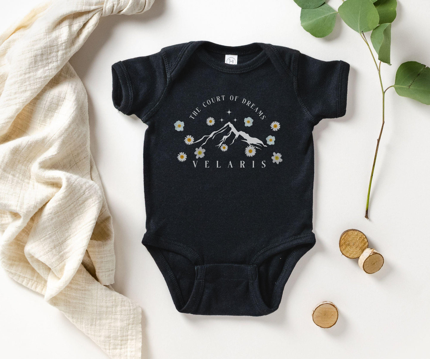 Velaris Baby Bodysuit, The Night Court of Dreams Licensed SJM Merch ACOMAF ACOTAR Baby Clothes, Sarah J Maas Bookish Baby Shower Gifts