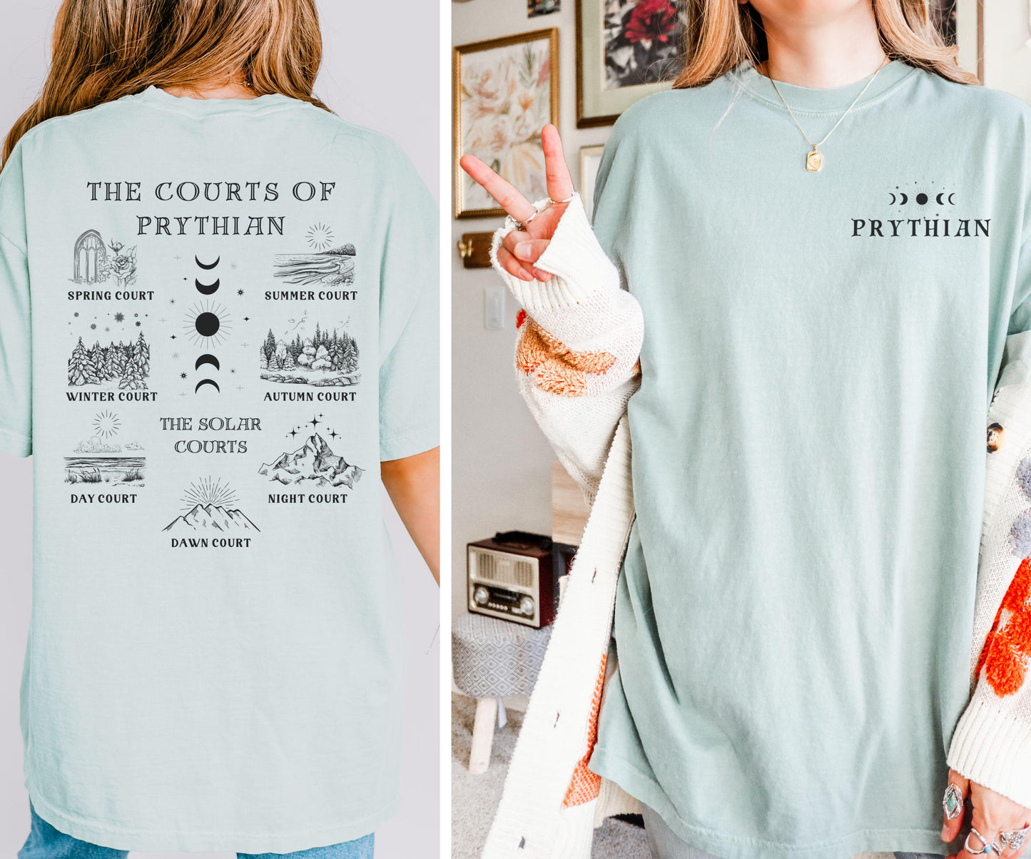 Prythian Courts ACOTAR Shirt, Officially Licensed Sarah J Maas Merch A Court of Thorns and Roses SJM Tee Fantasy Romance Romantasy Shirt