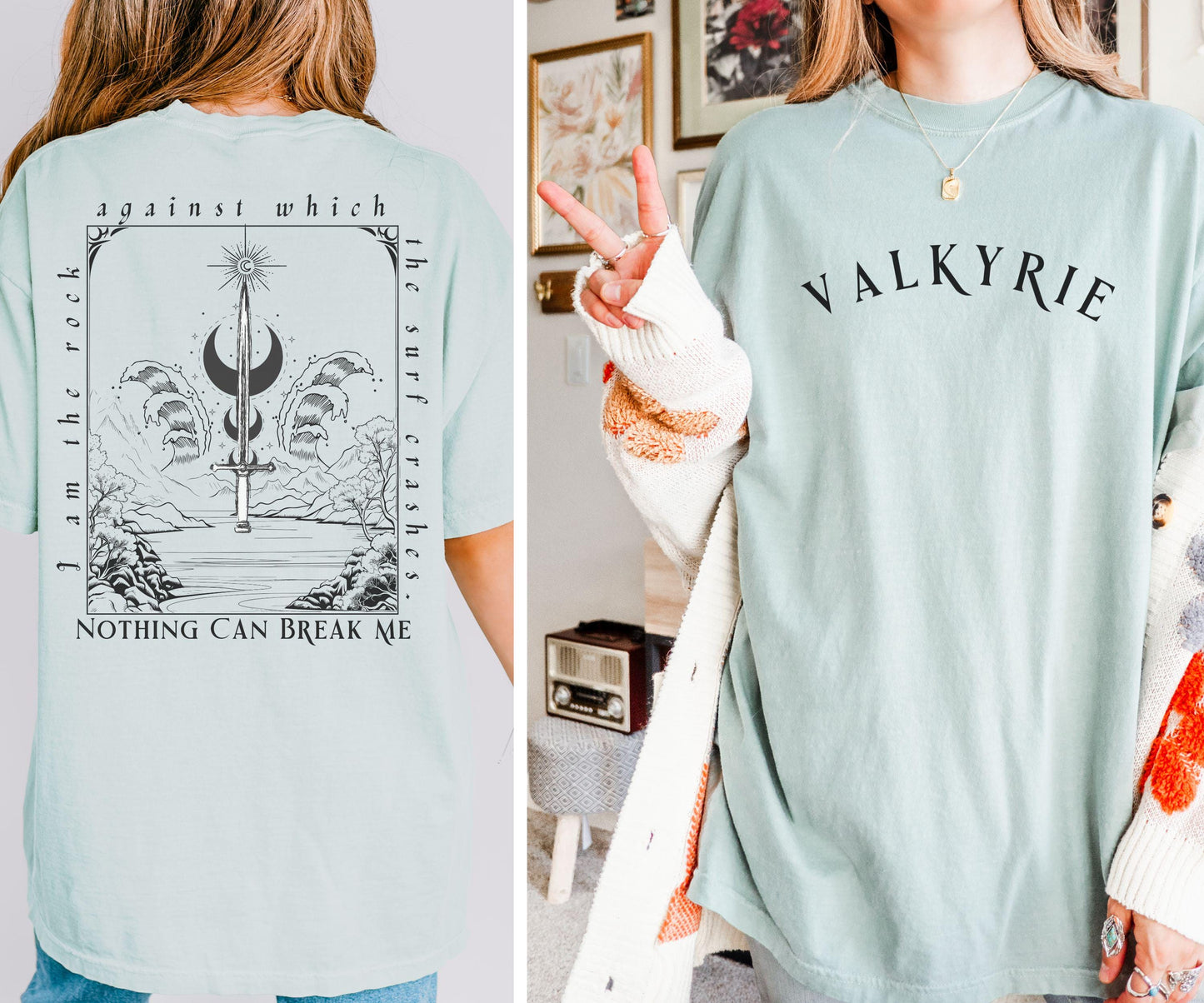 Valkyrie Shirt, I am the Rock Valkyrie Quote, ACOSF Licensed SJM Merch, Nesta Archeron House of Wind Climb The Mountain, Sarah J Maas Tshirt