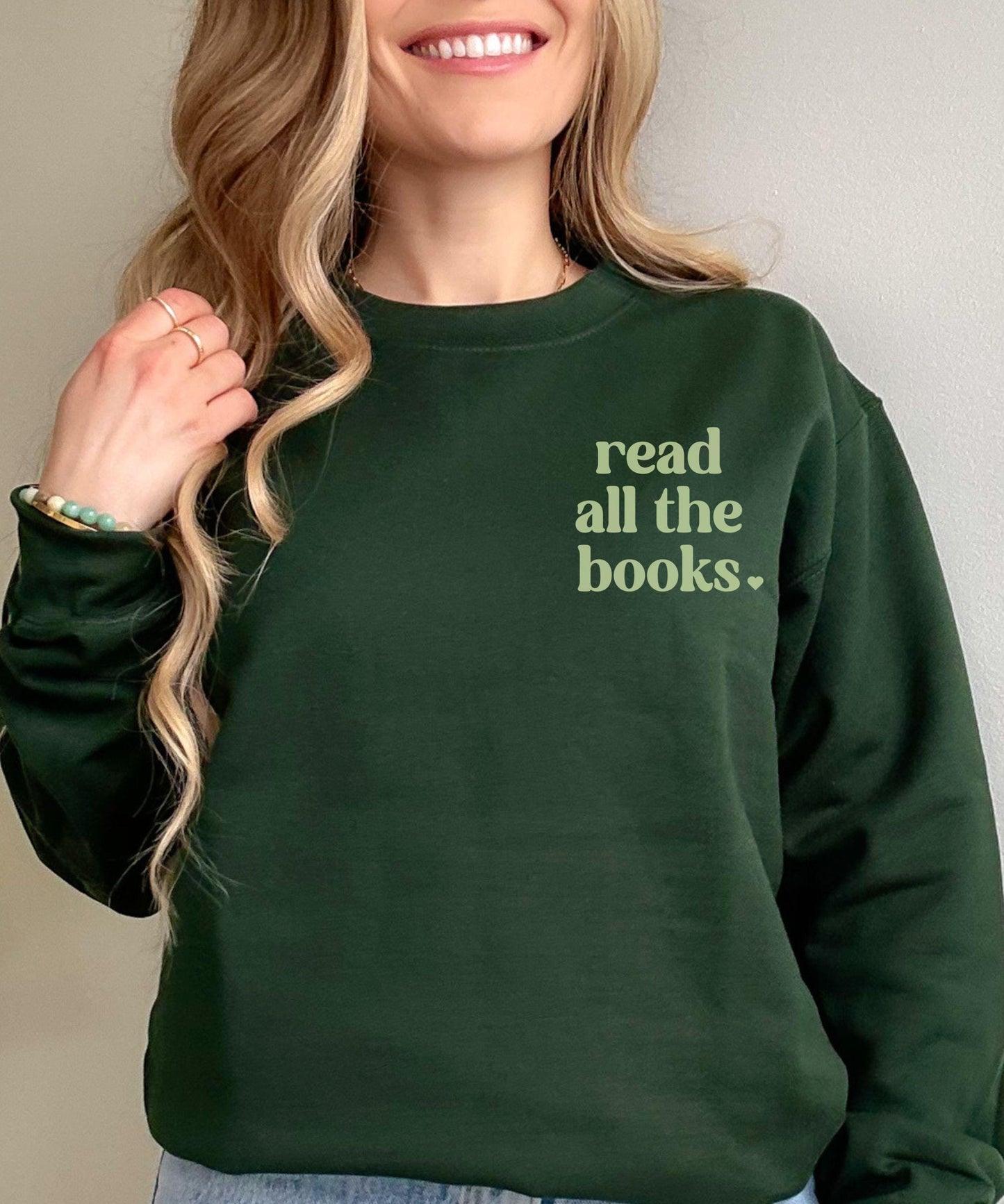 Read All The Books Sweatshirt, Book Lover Gifts Bookish Reading Crewneck Book Core Shirt Reader Sweatshirt Born To Read Cozy Reader Shirt