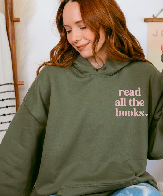 Read All The Books Hoodie, Minimalist Bookish Sweatshirt, Preppy Book Lover Merch Born To Read Sweatshirt, One More Chapter TBR Shirt