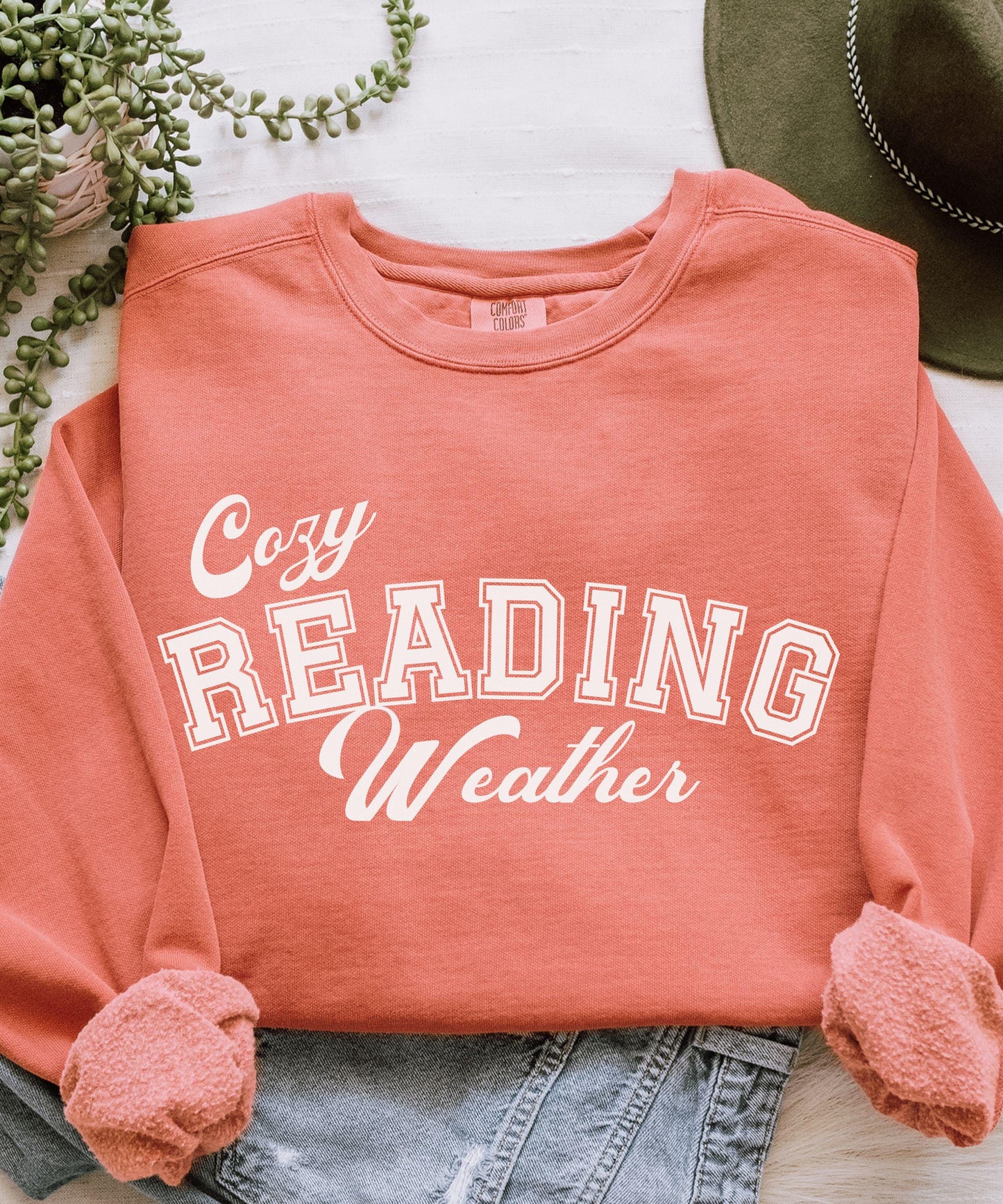 Cozy Reading Weather, Comfort Colors Reader Sweatshirt Bookish Sweatshirt Booklover Gift Read Sweatshirt Book Lover Shirt Book Core Crewneck
