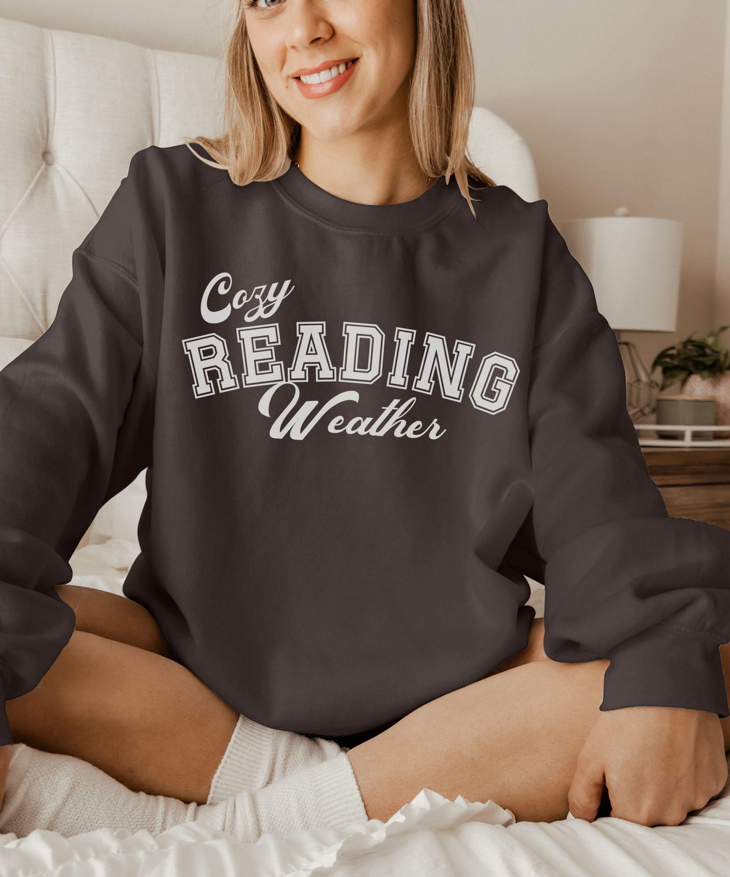 Cozy Reading Weather Sweatshirt, Bookish Sweatshirt Booklover Gift Read Sweatshirt Book Lover Shirt Book Core Crewneck Cozy Hygge Gifts
