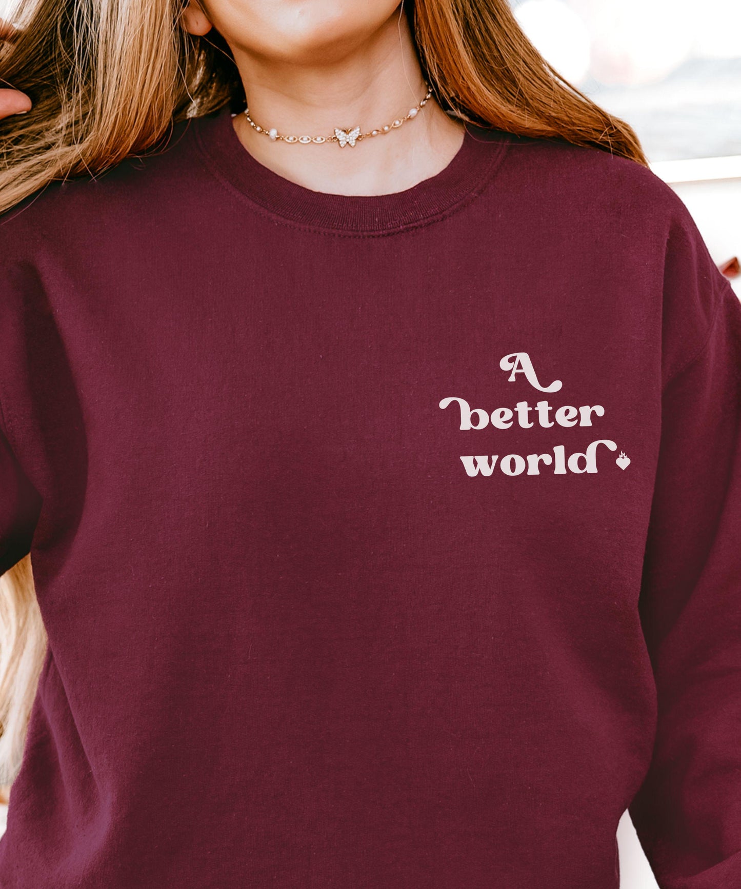 A Better World Fireheart Sweatshirt, Kingdom of Ash Licensed SJM Merch Throne of Glass Shirt Sarah J Maas TOG KOA Aelin Galathynius Crewneck