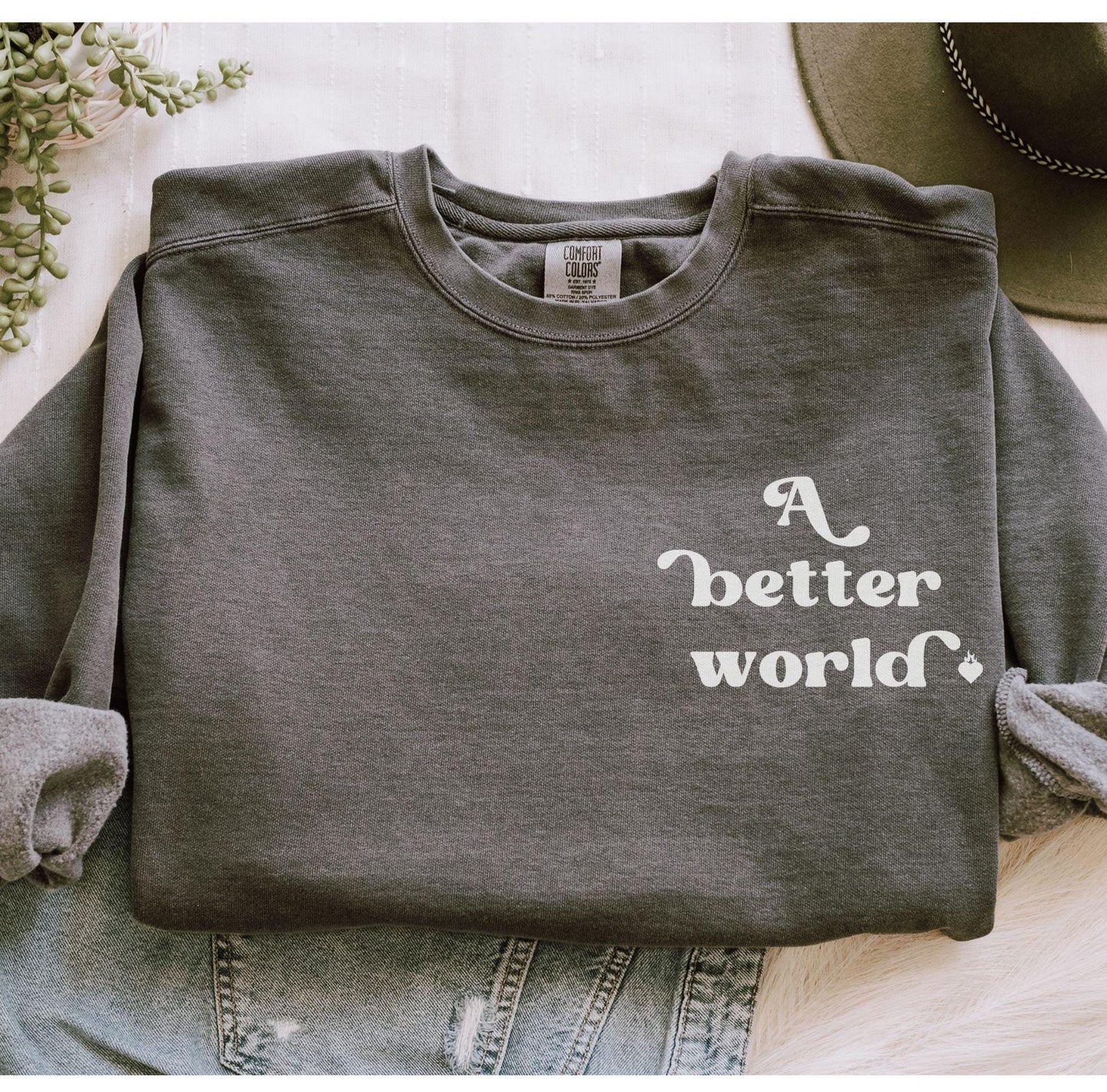 A Better World Kingdom of Ash Licensed SJM Merch Comfort Colors Sweatshirt, Fireheart Throne of Glass Aelin Galathynius Crewneck Sweatshirt