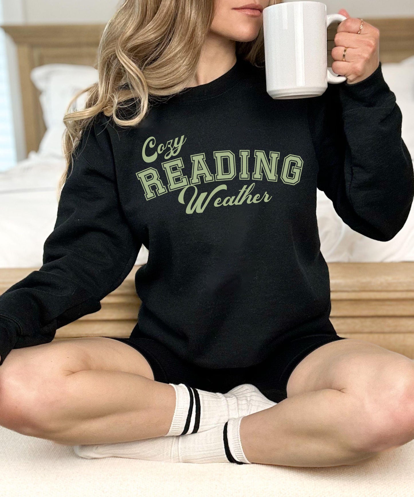 Cozy Reading Weather Sweatshirt, Bookish Sweatshirt Booklover Gift Read Sweatshirt Book Lover Shirt Book Core Crewneck Cozy Hygge Gifts