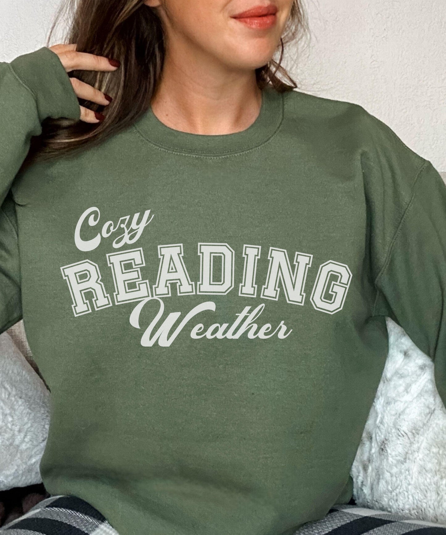 Cozy Reading Weather Sweatshirt, Bookish Sweatshirt Booklover Gift Read Sweatshirt Book Lover Shirt Book Core Crewneck Cozy Hygge Gifts