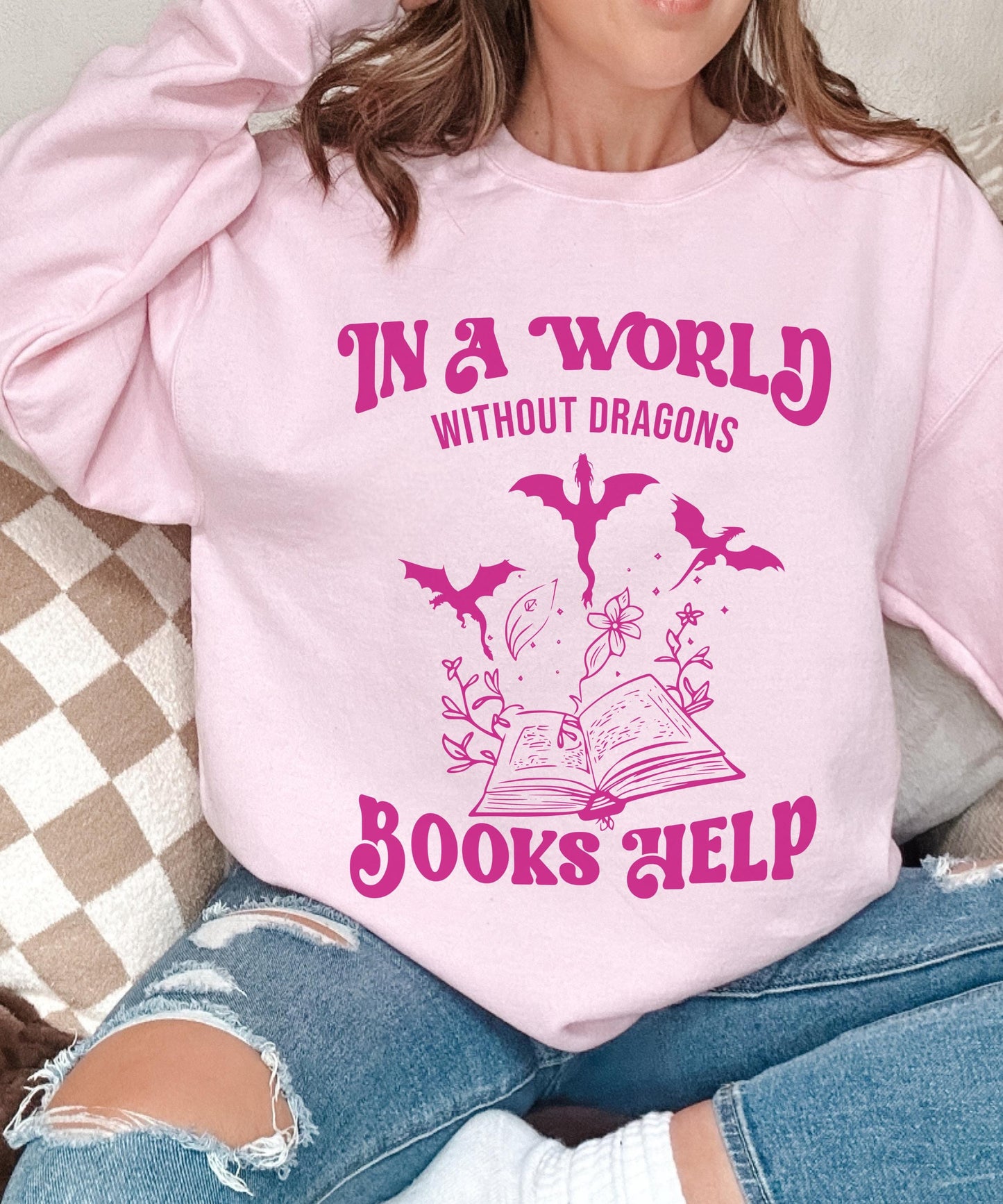 Dragon Sweatshirt for Book Lovers, Fantasy Romance Reader Sweatshirt, Romantasy Sweatshirt, Book Dragon Merch Reader Gift, Bookish Things
