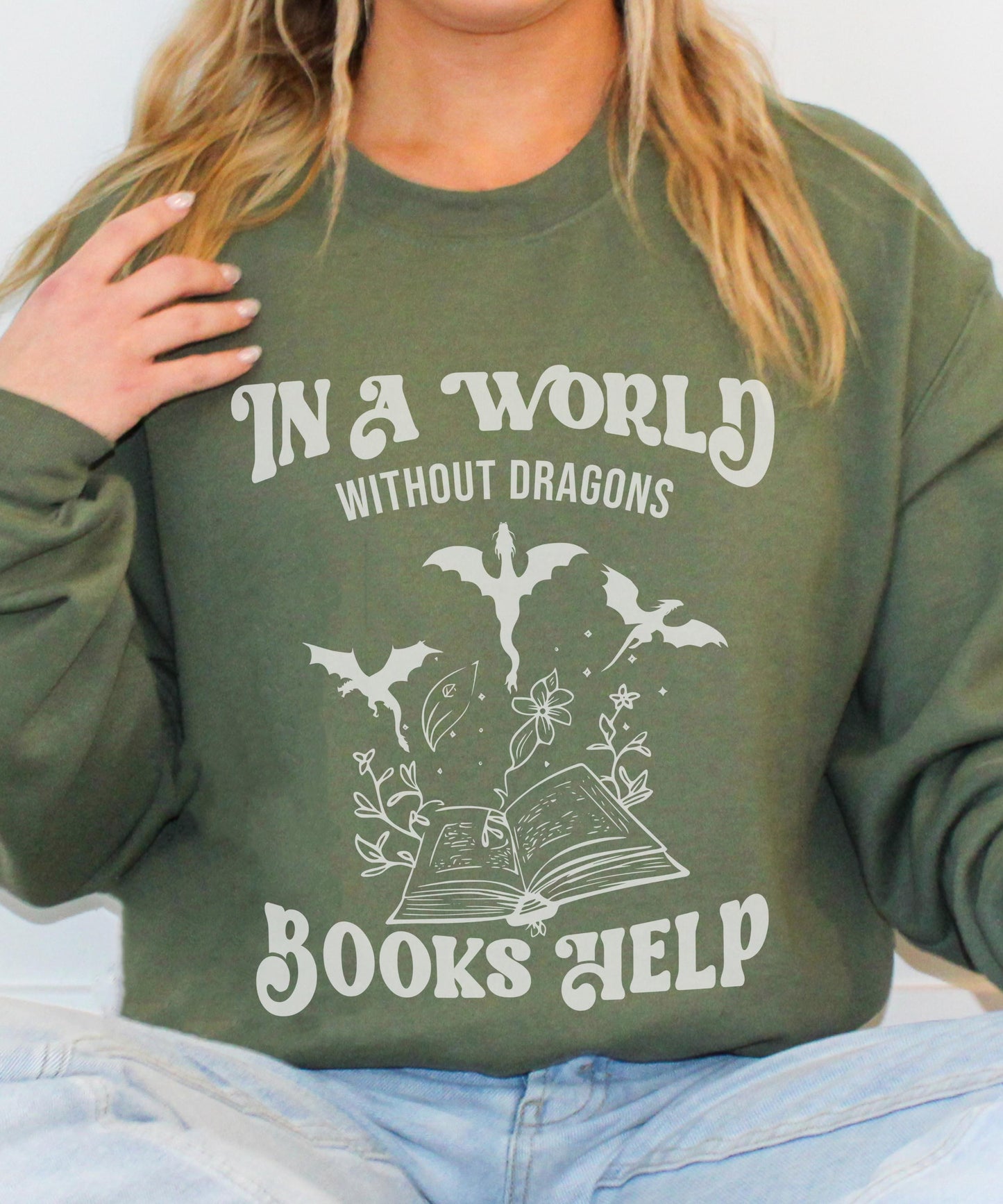 Dragon Sweatshirt for Book Lovers, Fantasy Romance Reader Sweatshirt, Romantasy Sweatshirt, Book Dragon Merch Reader Gift, Bookish Things