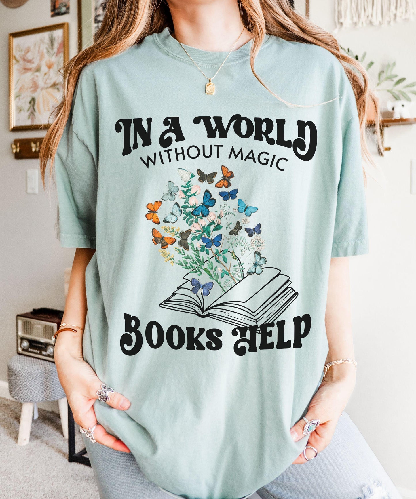 Romantasy Shirt, Books Help Butterfly Shirt Fantasy Romance Romantasy Merch Reader Gift Book Lover Tee Bookish Things, Nature Insect Shirt