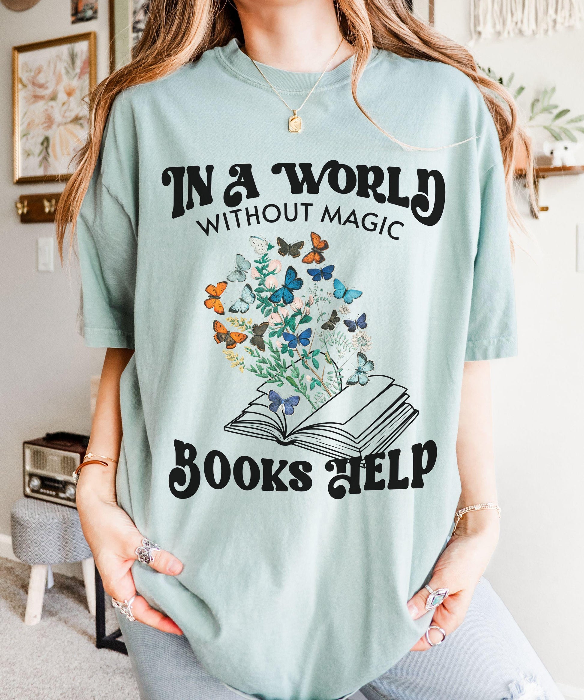 Romantasy Shirt, Books Help Butterfly Shirt Fantasy Romance Romantasy Merch Reader Gift Book Lover Tee Bookish Things, Nature Insect Shirt