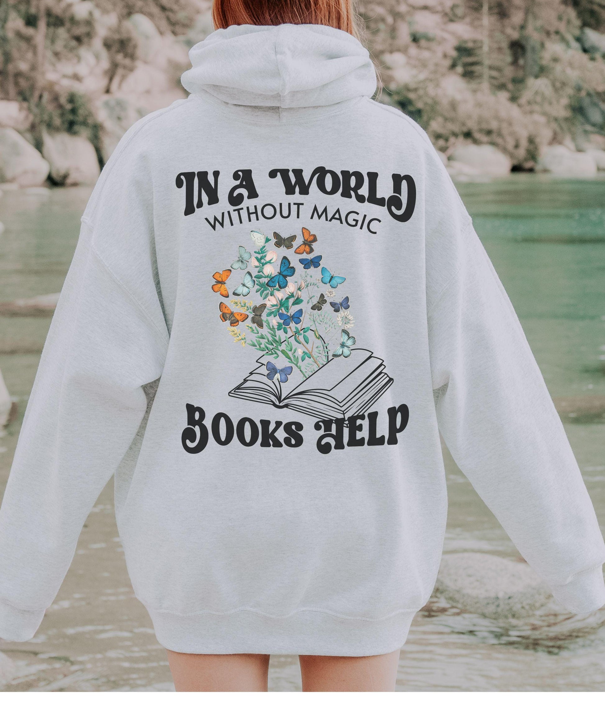 Romantasy Sweatshirt, Fantasy Reader Sweatshirt, Books Help, Bookish Granola Girl Butterfly Caterpillar Hoodie, Romantasy Book Merch