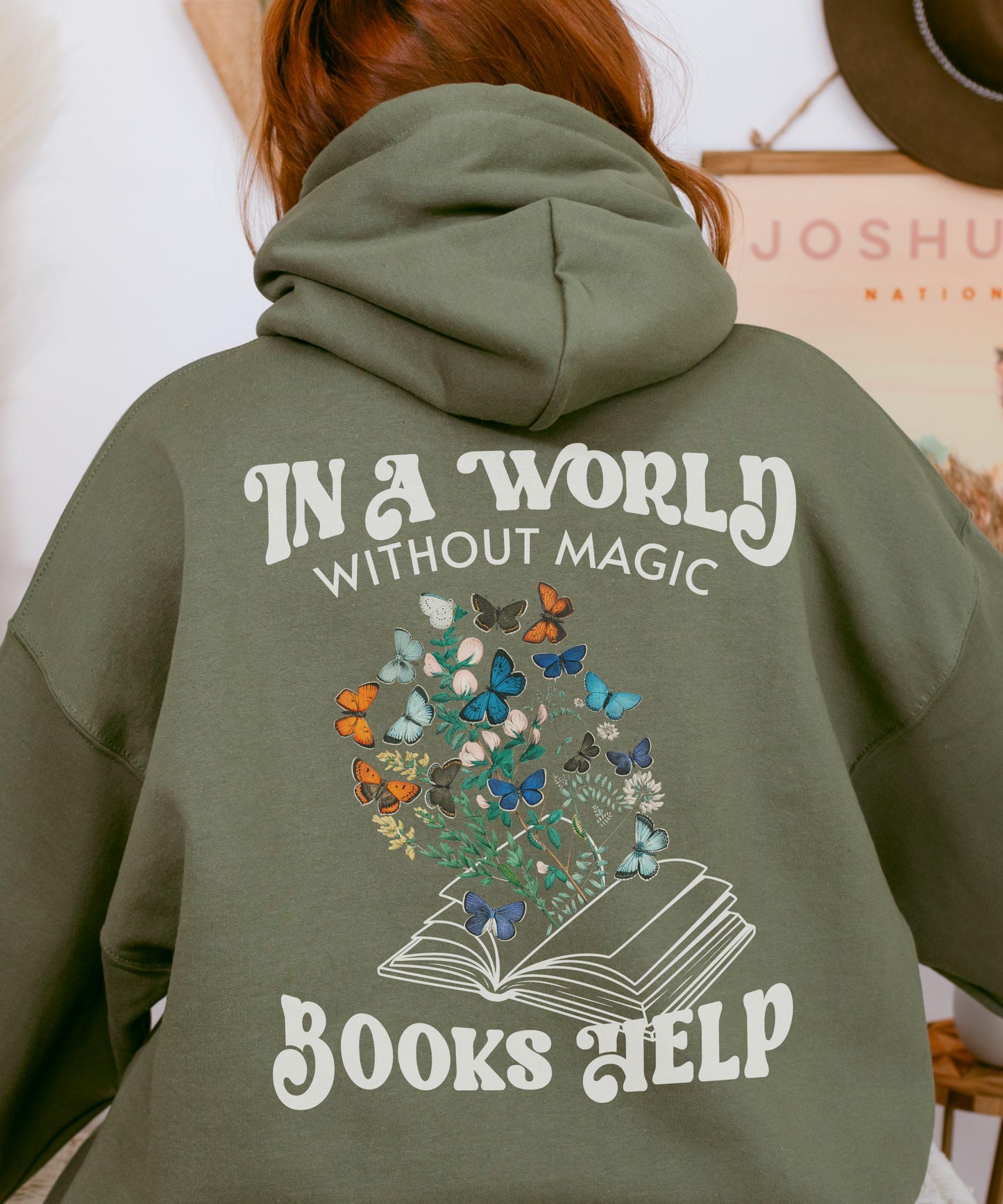 Romantasy Sweatshirt, Fantasy Reader Sweatshirt, Books Help, Bookish Granola Girl Butterfly Caterpillar Hoodie, Romantasy Book Merch