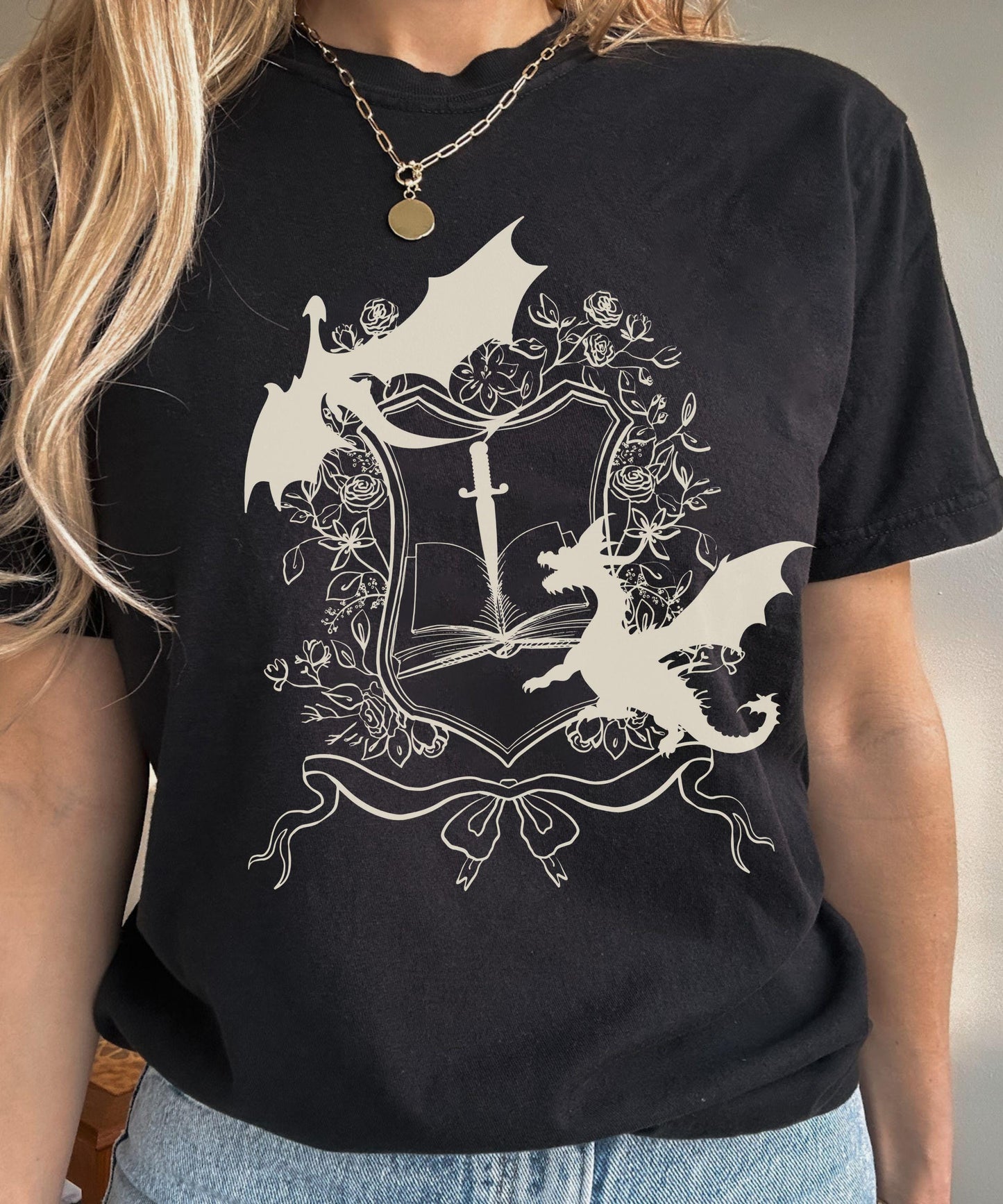 Fantasy Book Dragon Shirt, Fantasy Romance Shirt, Romantasy Merch Bookish Shops, Bookdragon Castlecore Medieval Shirt, Whimsigoth Clothing