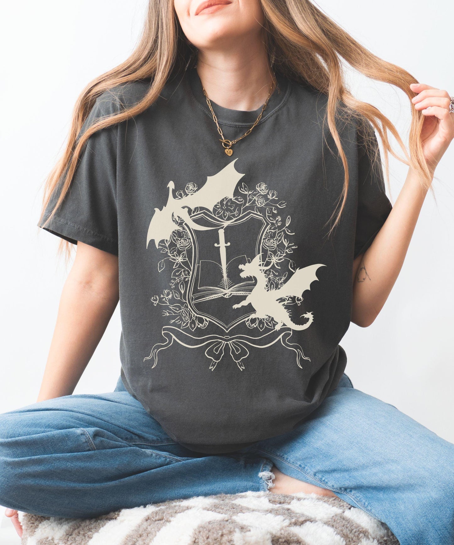 Fantasy Book Dragon Shirt, Fantasy Romance Shirt, Romantasy Merch Bookish Shops, Bookdragon Castlecore Medieval Shirt, Whimsigoth Clothing