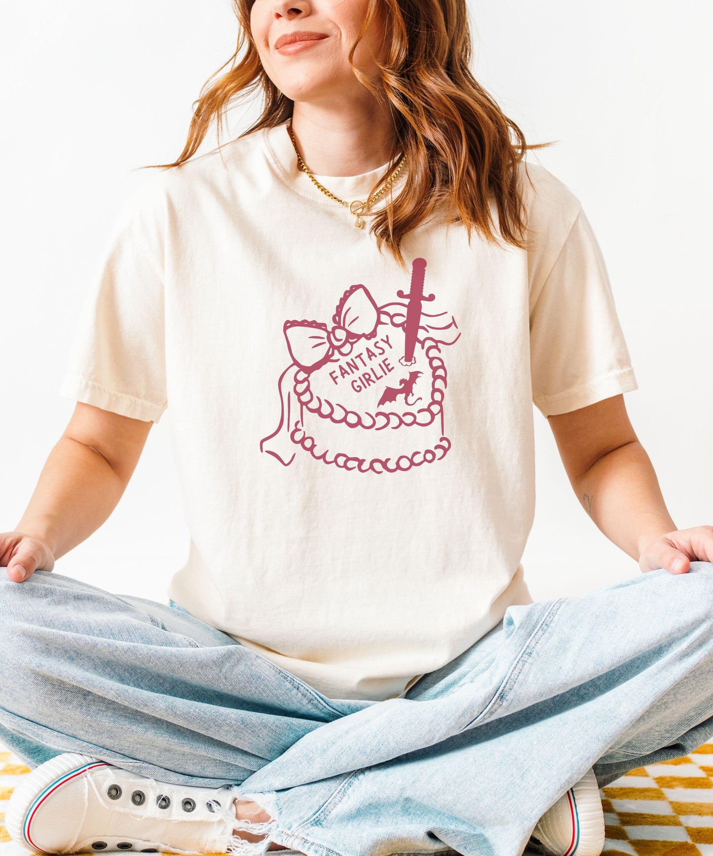 Fantasy Girlie Dragon Shirt, Coquette Cake Shirt, Romantasy Shirt Bookish Things Wyvern Shirt Castlecore Fantasy Romance Book Merch