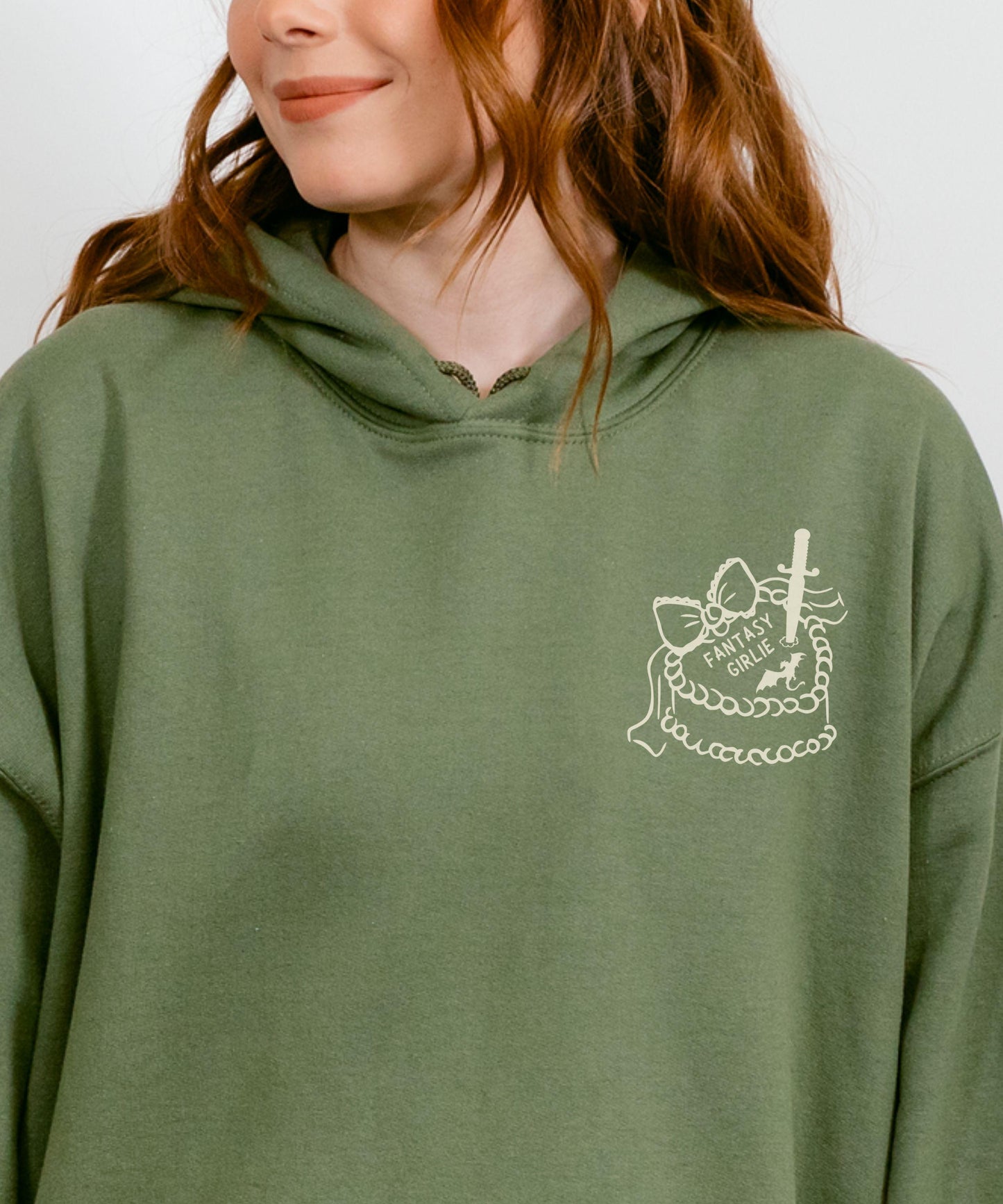 Fantasy Girlie Dragon Hoodie, Dark Coquette Cake Fantasy Romance Hoodie, Romantasy Reader Merch, Bookish Things, Fantasy Book Reading Hoodie