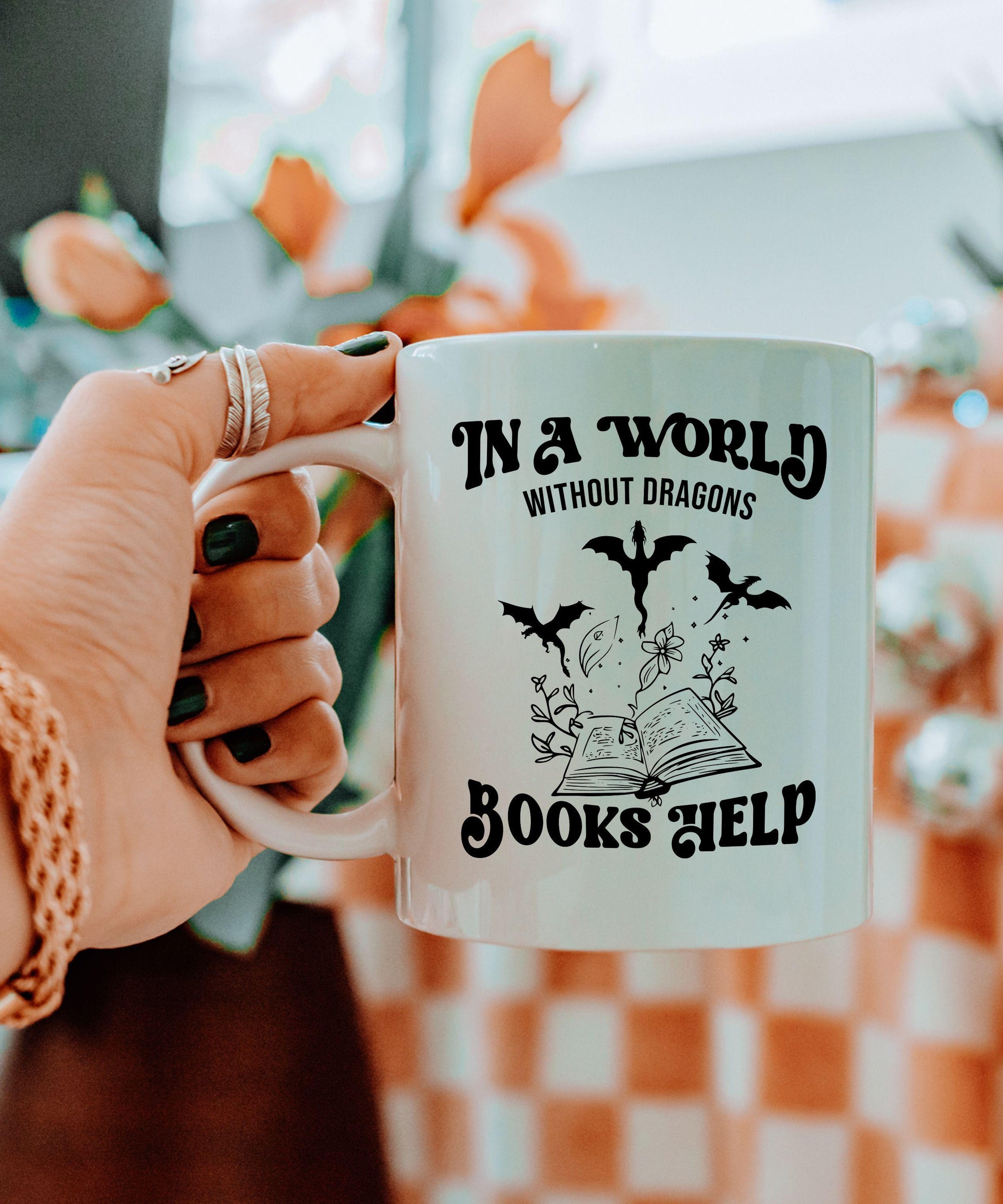 Dragon Mug, Fantasy Romance Reader Mug, Dragon Gifts Romantasy Merch Reader Gift, Book Lover coffee mug, Bookish Things, Gift for Book Lover