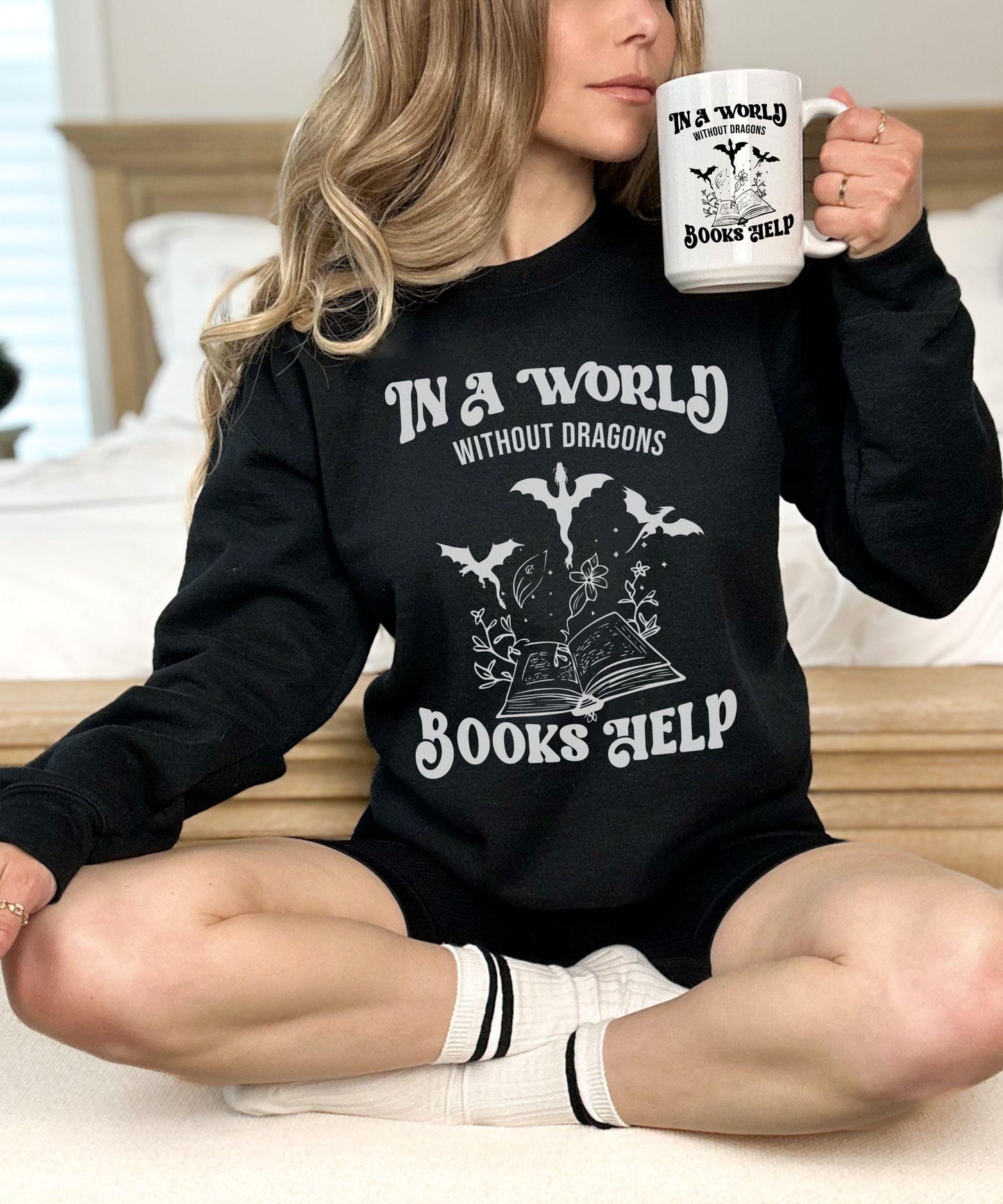 Dragon Sweatshirt for Book Lovers, Fantasy Romance Reader Sweatshirt, Romantasy Sweatshirt, Book Dragon Merch Reader Gift, Bookish Things
