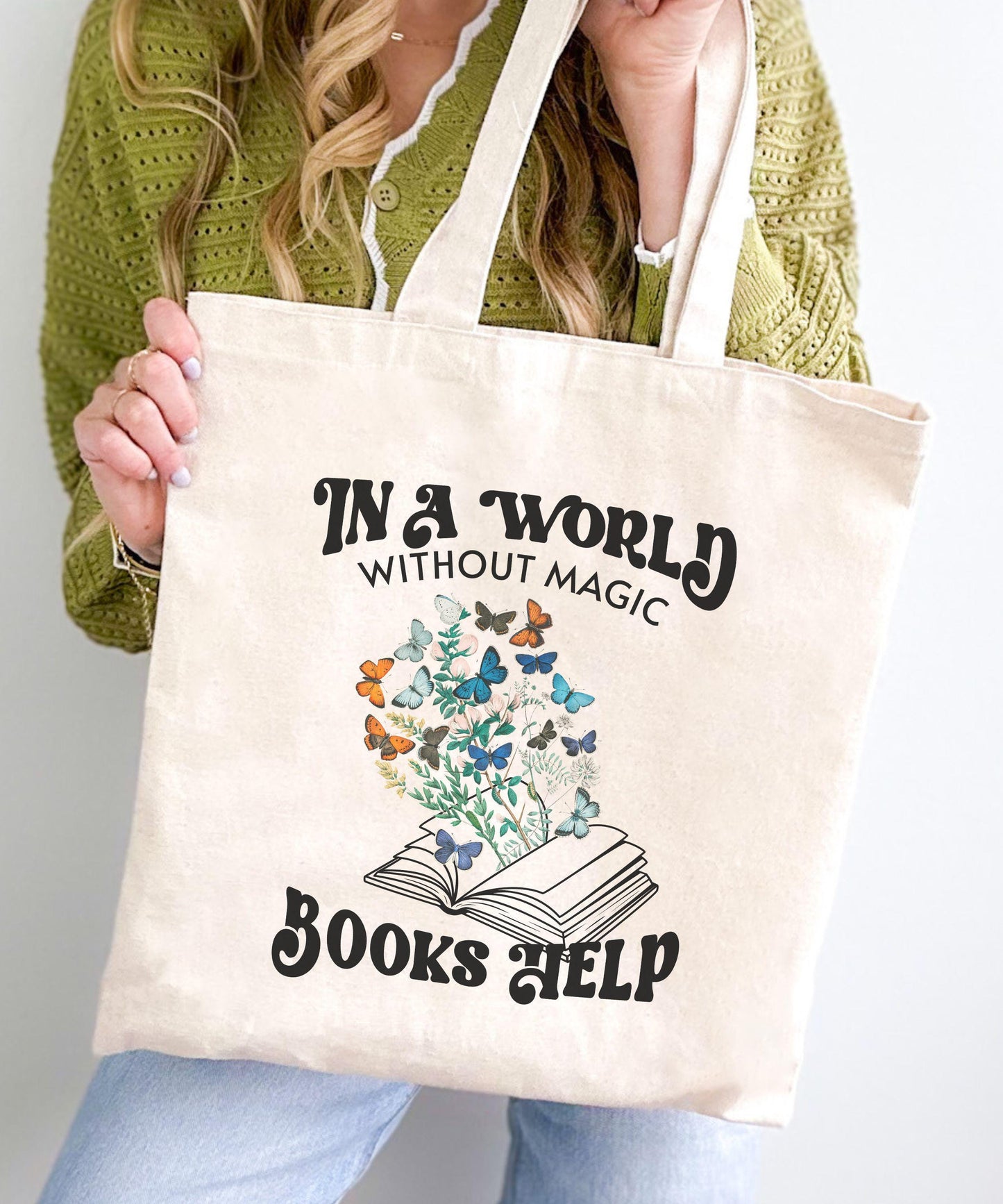 Books Help Tote Bag, Fantasy Reader Tote, Bookish Bag Bookish Things Romantasy Merch Bookish Shops Self Care Fantasycore Booklover Gifts
