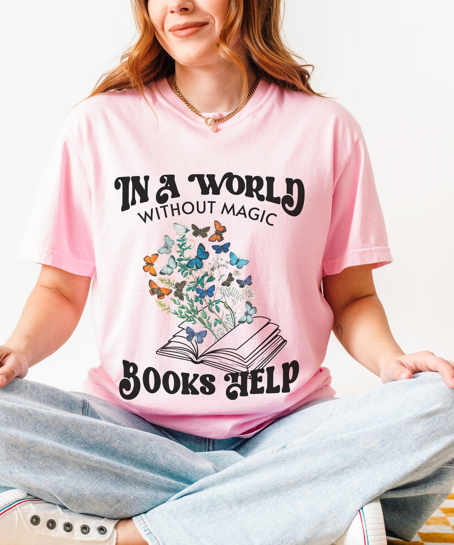 Romantasy Shirt, Books Help Butterfly Shirt Fantasy Romance Romantasy Merch Reader Gift Book Lover Tee Bookish Things, Nature Insect Shirt