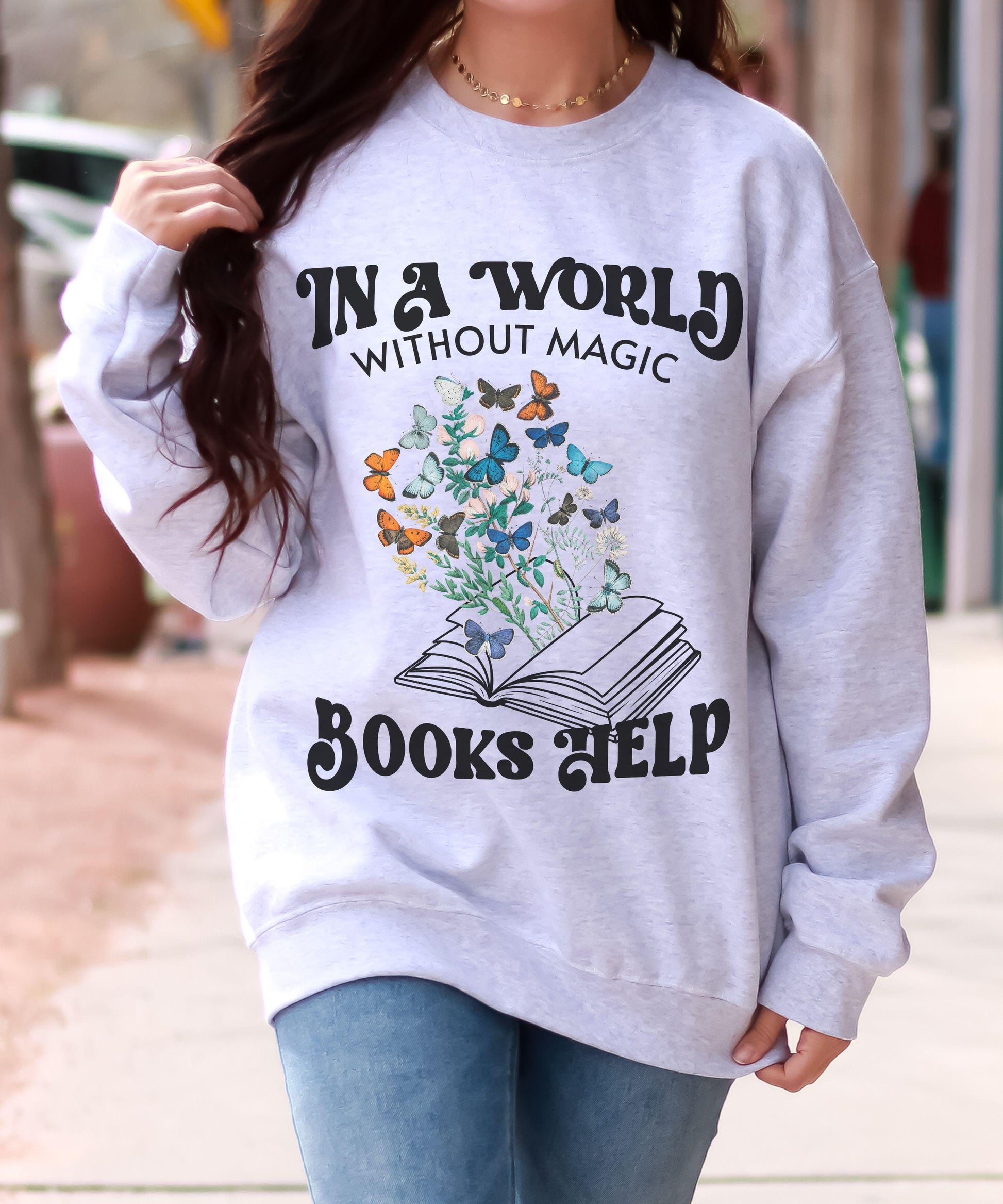 Fantasy Sweatshirt, Caterpillar Butterfly Sweatshirt, Self Care Sweatshirt Romantasy Sweatshirt Bookish Shops Nature Granola Girl Sweatshirt