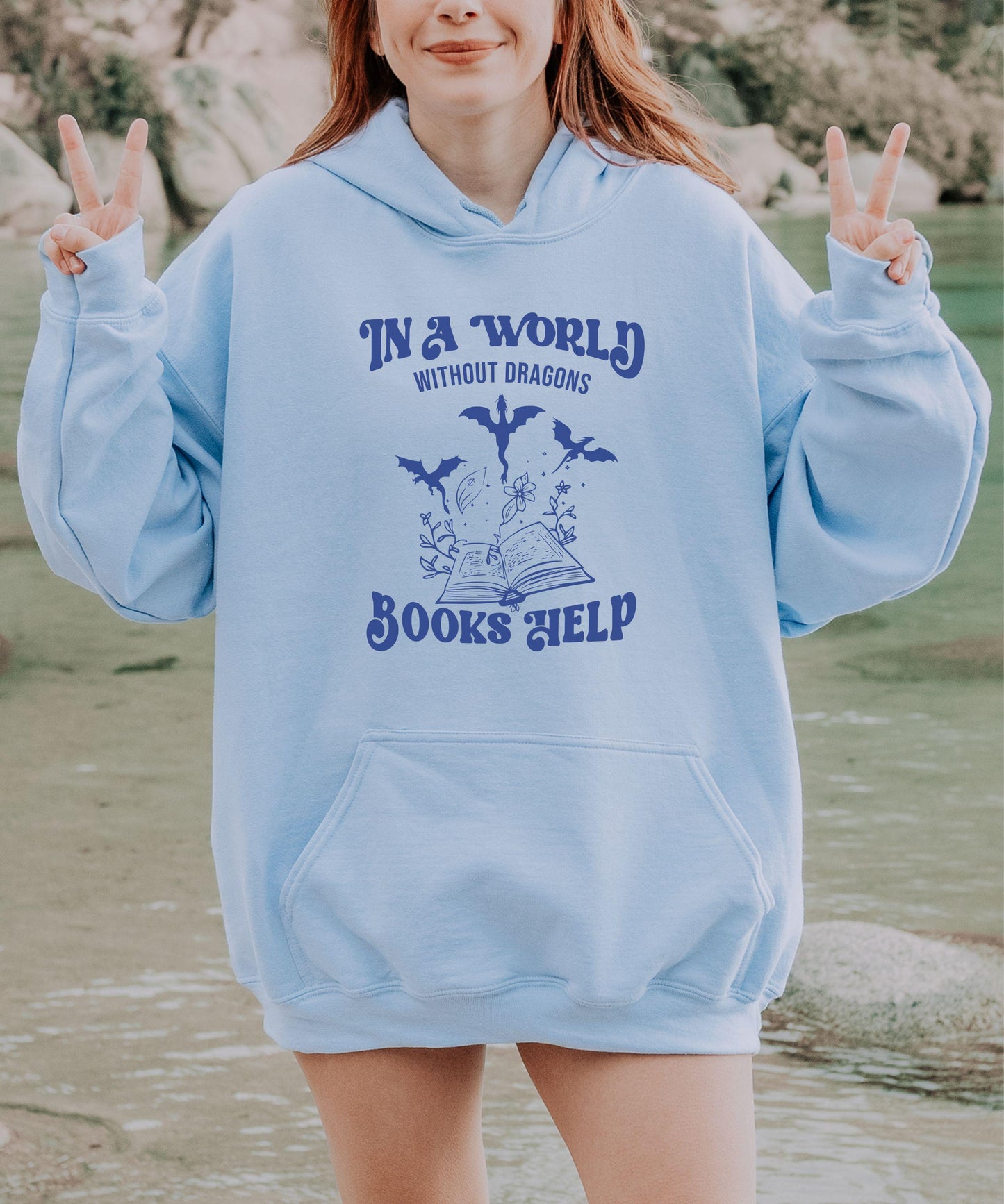 Dragon Hoodie, Book Dragon Sweatshirt, Fantasy Reader Hoodie Romantasy Book Merch, Bookish Things, Reading Is My Therapy Self Care Hoodie