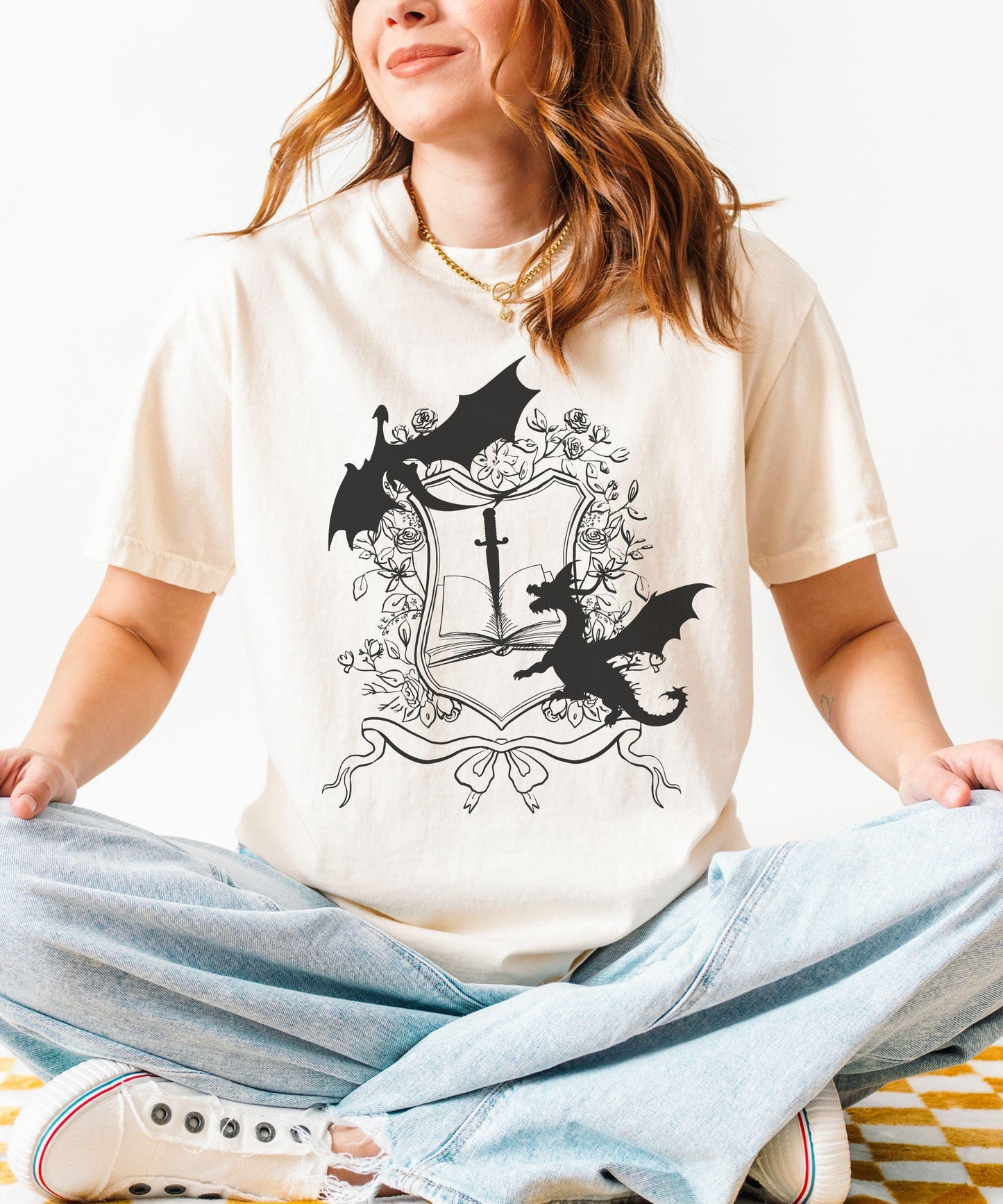 Fantasy Book Dragon Shirt, Fantasy Romance Shirt, Romantasy Merch Bookish Shops, Bookdragon Castlecore Medieval Shirt, Whimsigoth Clothing
