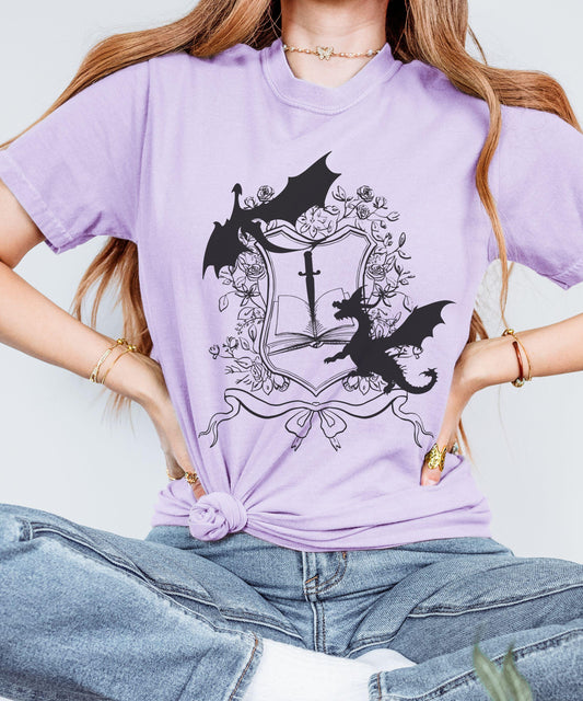 Fantasy Book Dragon Shirt, Fantasy Romance Shirt, Romantasy Merch Bookish Shops, Bookdragon Castlecore Medieval Shirt, Whimsigoth Clothing