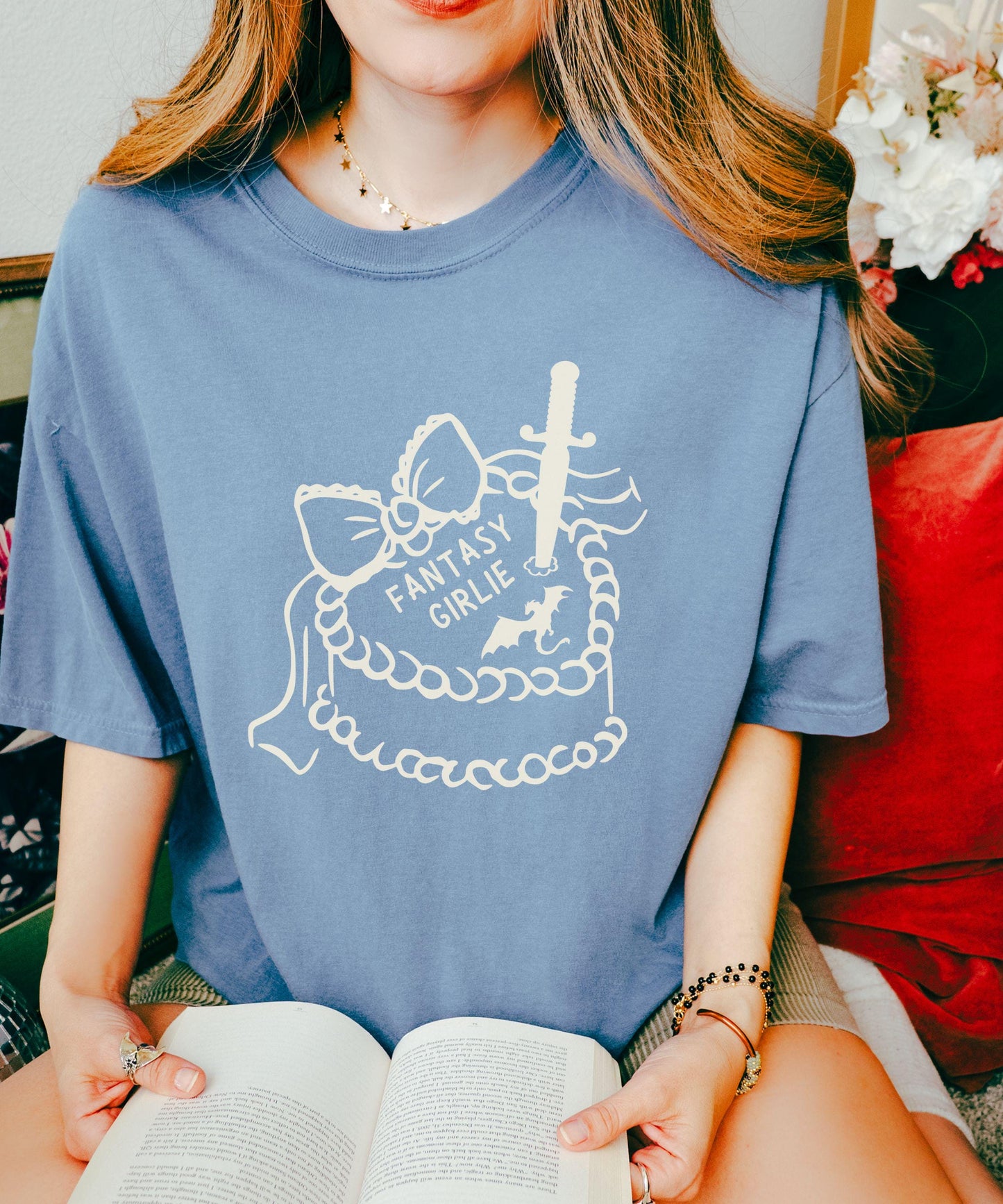 Fantasy Girlie Dragon Shirt, Coquette Cake Shirt, Romantasy Shirt Bookish Things Wyvern Shirt Castlecore Fantasy Romance Book Merch