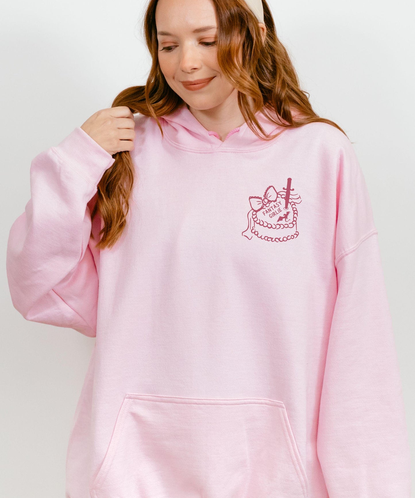 Fantasy Girlie Dragon Hoodie, Dark Coquette Cake Fantasy Romance Hoodie, Romantasy Reader Merch, Bookish Things, Fantasy Book Reading Hoodie