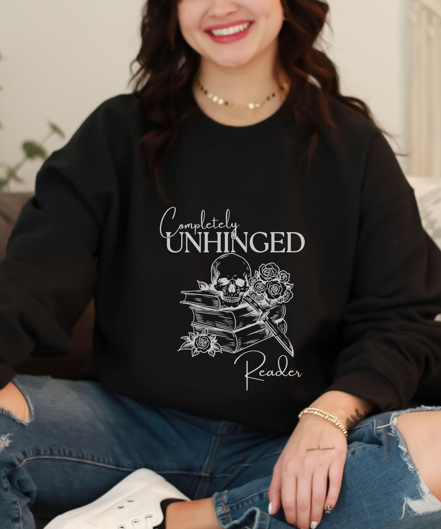 Completely Unhinged Reader Sweatshirt, Romance Book Merch Dark Romance Shirt Bookish Things Unhinged Shirts, Romantasy Sweatshirt Smut Shirt