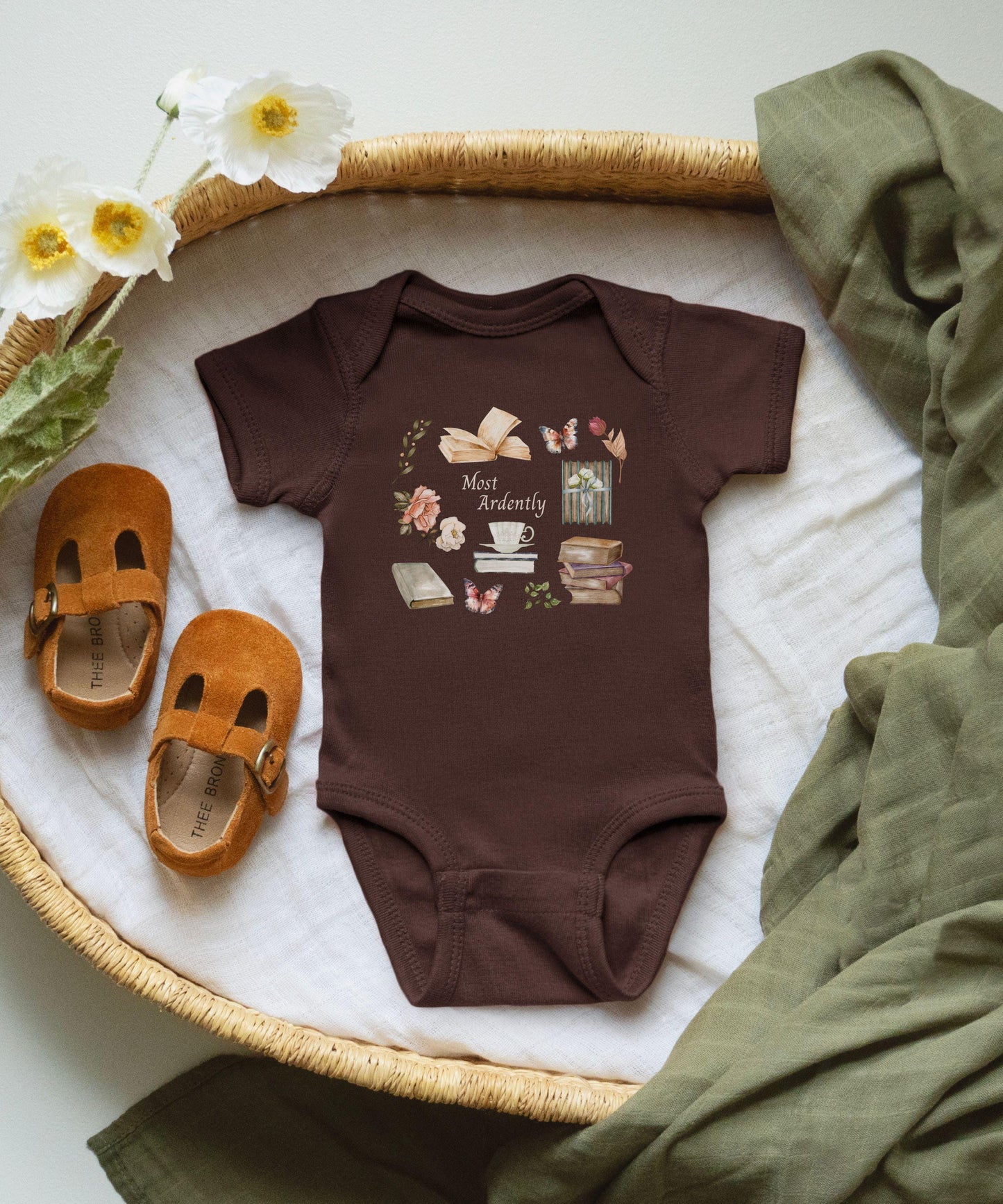 Most Ardently Jane Austen Baby Bodysuit, Pride and Prejudice Baby Clothes, Literature Baby Gifts Bookish Baby Shower Gift Librariancore Baby
