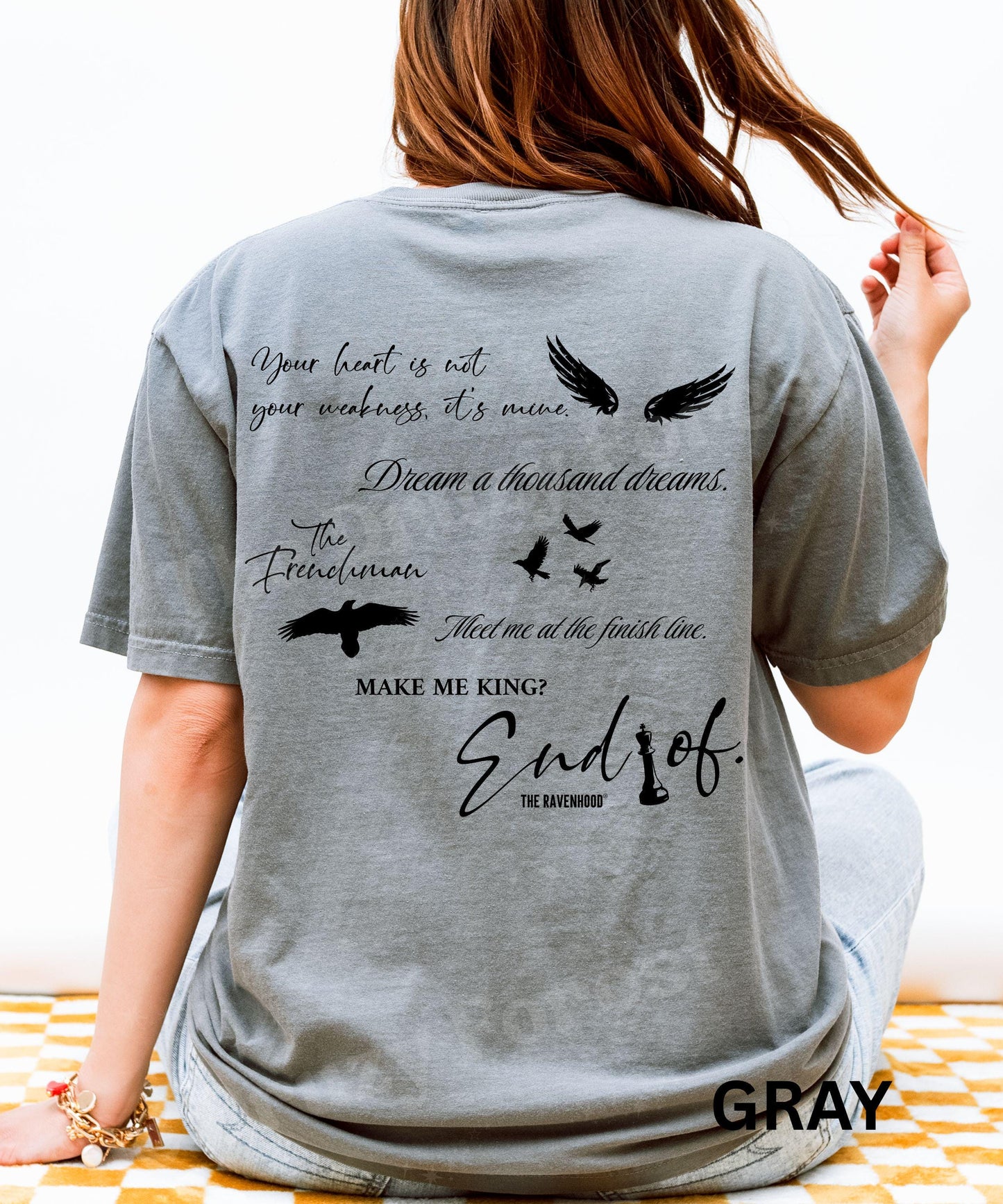 Ravenhood Shirt, Tobias King Shirt, The Ravenhood Series, End o,f Licensed Kate Stewart Merch, Flock Exodus The Finish Line Book Merch Shirt