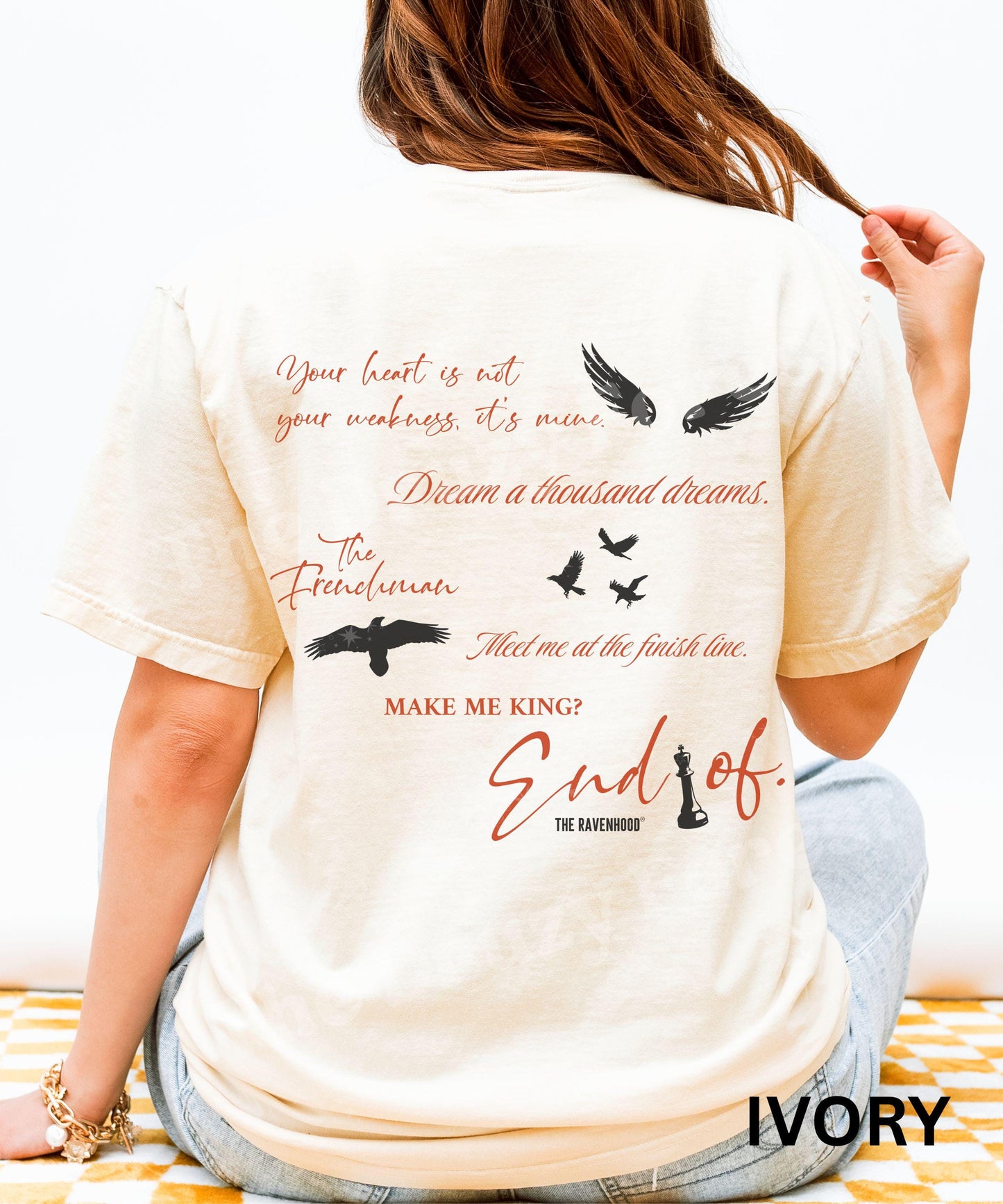 Ravenhood Shirt, Tobias King Shirt, The Ravenhood Series, End o,f Licensed Kate Stewart Merch, Flock Exodus The Finish Line Book Merch Shirt