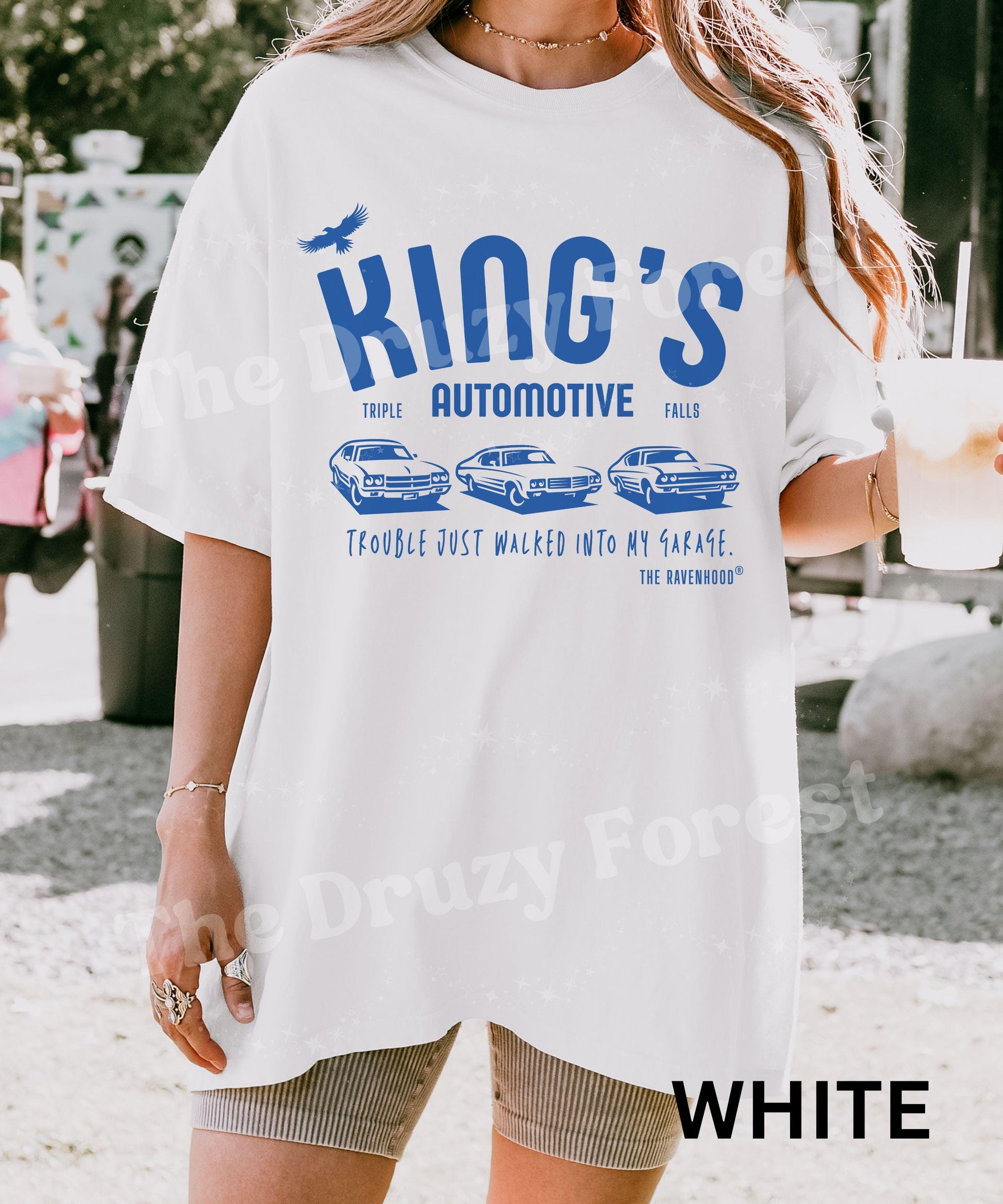 King's Automotive Ravenhood Shirt, Triple Falls Shirt, The Ravenhood Book Series Shirt, Licensed Kate Stewart Book Merch, Exodus Book Merch