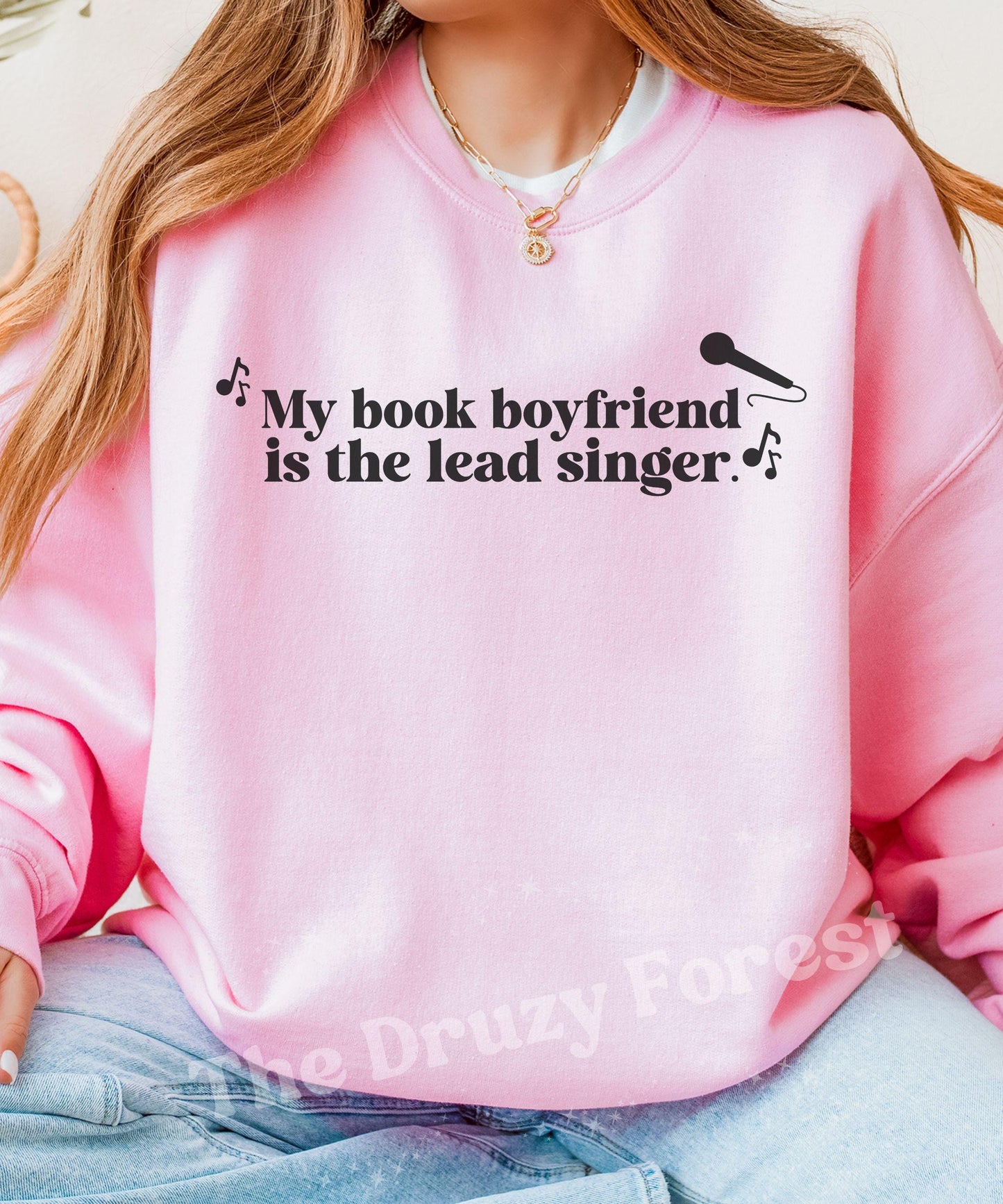 Rocker Romance Sweatshirt: My Book Boyfriend Is The Lead Singer Sweatshirt, Romance Book Merch, Bookish Trope Sweatshirt, Smut Reader Shirt