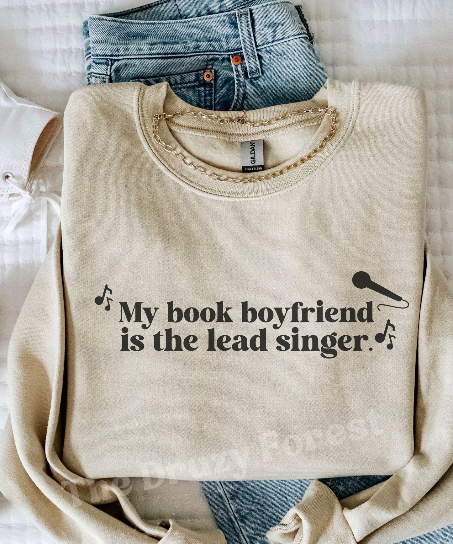 Rocker Romance Sweatshirt: My Book Boyfriend Is The Lead Singer Sweatshirt, Romance Book Merch, Bookish Trope Sweatshirt, Smut Reader Shirt