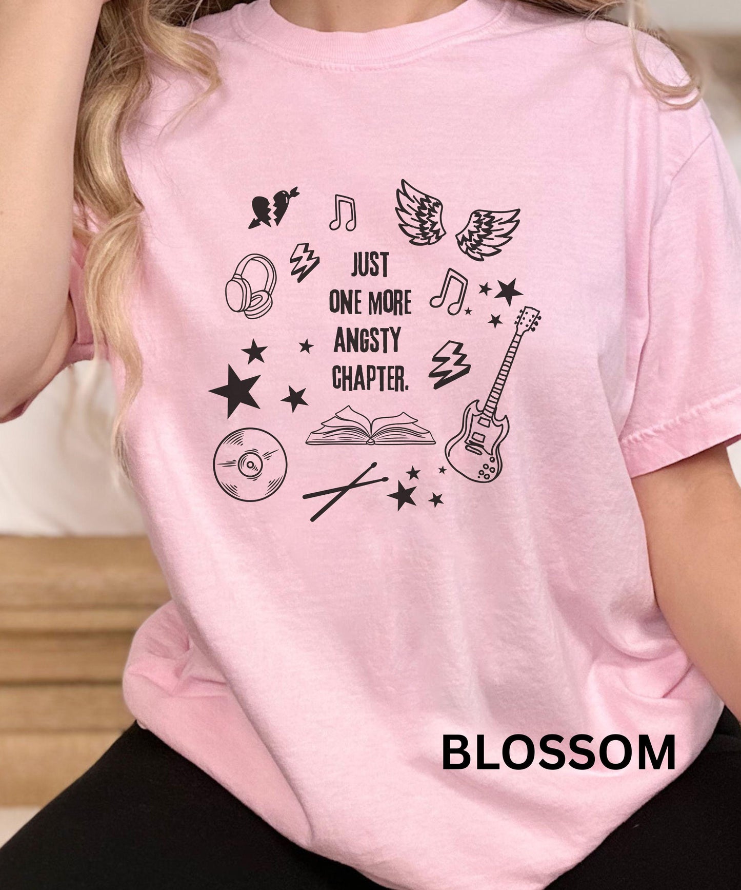 Rock Romance Book Shirt: Just One More Angsty Chapter Tshirt, Dark Romance Shirt, Booklover Gifts, Booktok Merch, Music Romance Reader Merch