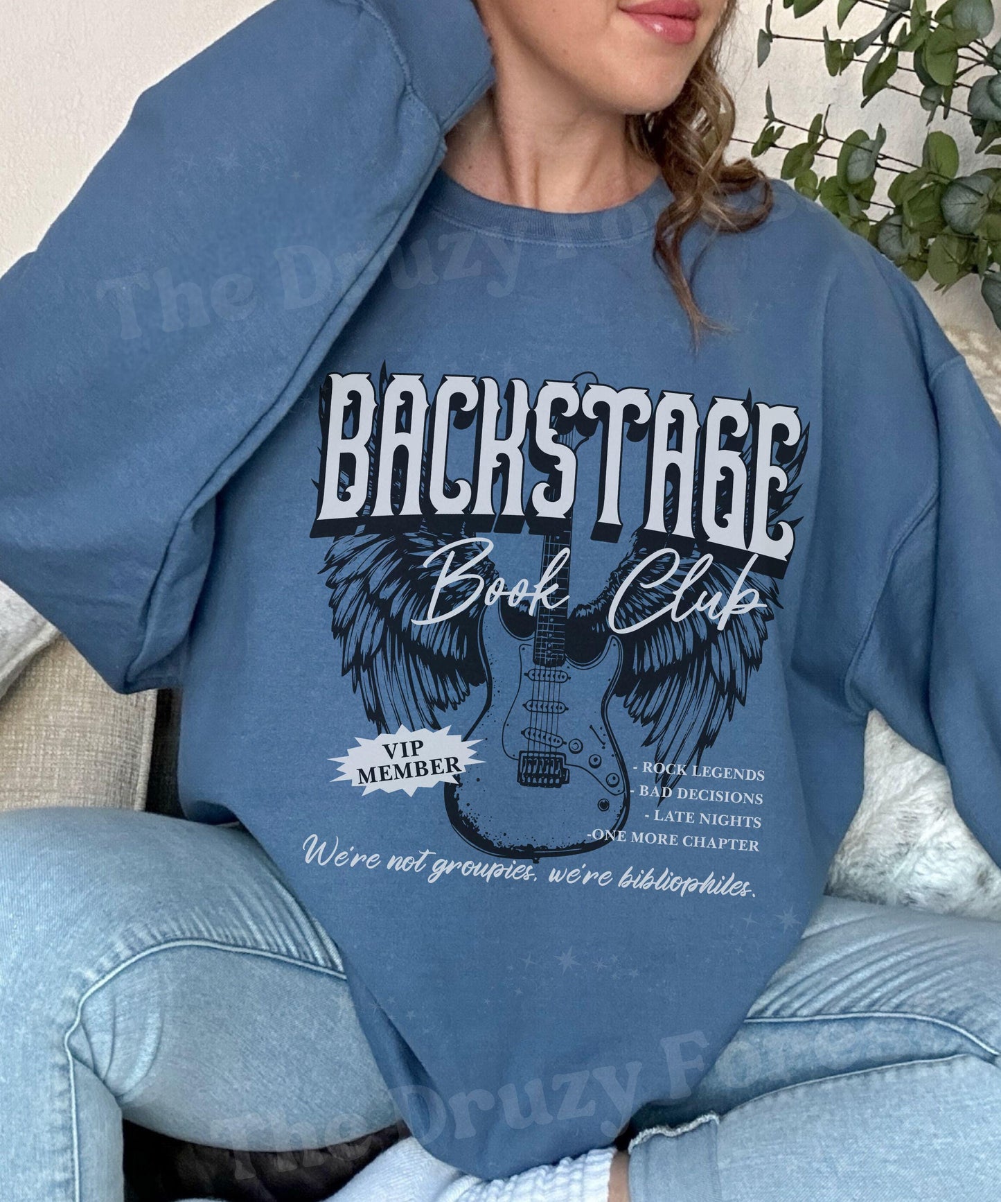 Backstage Book Club Sweatshirt: Rock Romance Books Merch, Just One More Chapter Sweatshirt, Dark Romance Shirt, Late Night Reader Sweatshirt