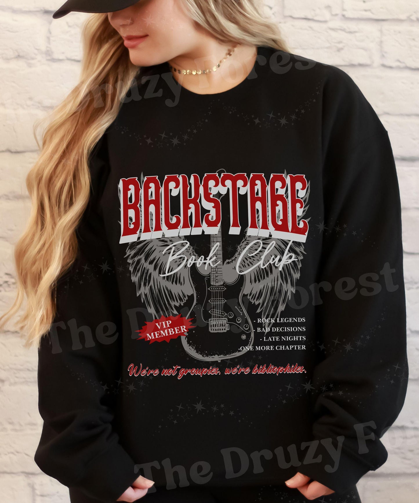 Backstage Book Club Sweatshirt: Rock Romance Books Merch, Just One More Chapter Sweatshirt, Dark Romance Shirt, Late Night Reader Sweatshirt