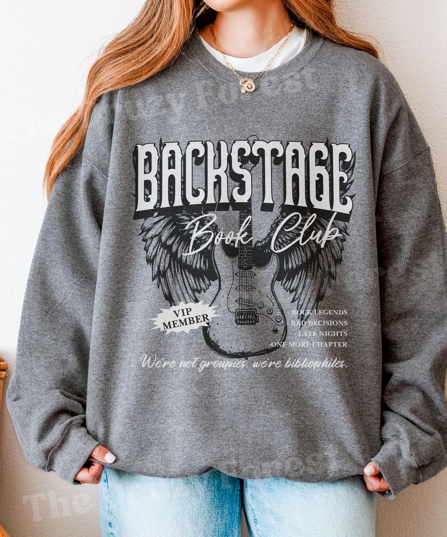 Backstage Book Club Sweatshirt: Rock Romance Books Merch, Just One More Chapter Sweatshirt, Dark Romance Shirt, Late Night Reader Sweatshirt