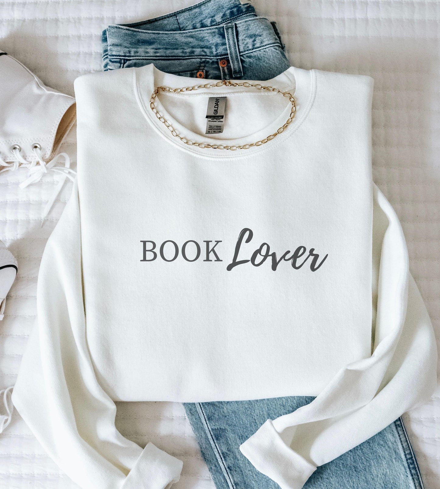 Cozy Book Lover PRINTED Sweatshirt, Bookworm Sweatshirt, Booklover Sweater, Bookish Crewneck, Subtle Book Merch, Romance Book Merch