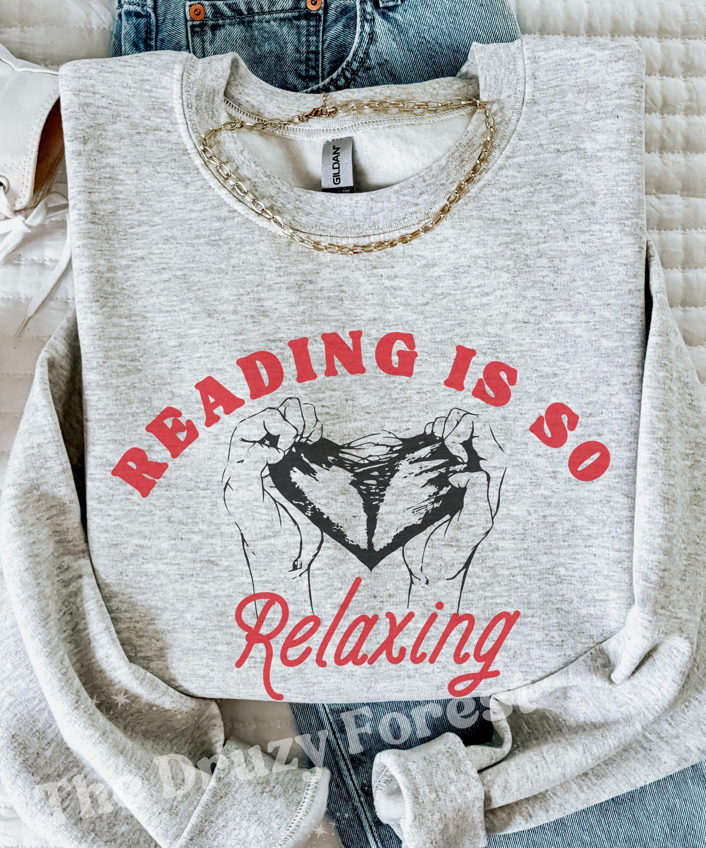 Reading Is So Relaxing Sweatshirt: Bookish Meme Shirt, Emotionally Destroyed By Books, Dark Romance Book Merch, Mood Reader Booktock Merch