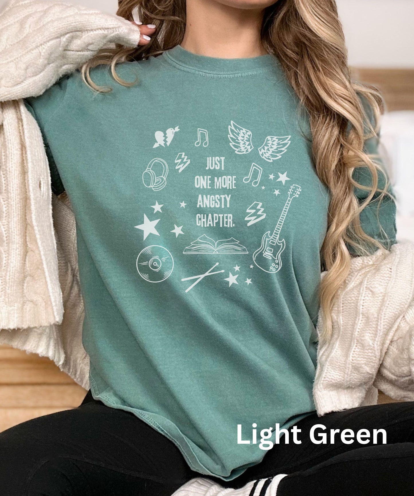 Rock Romance Book Shirt: Just One More Angsty Chapter Tshirt, Dark Romance Shirt, Booklover Gifts, Booktok Merch, Music Romance Reader Merch