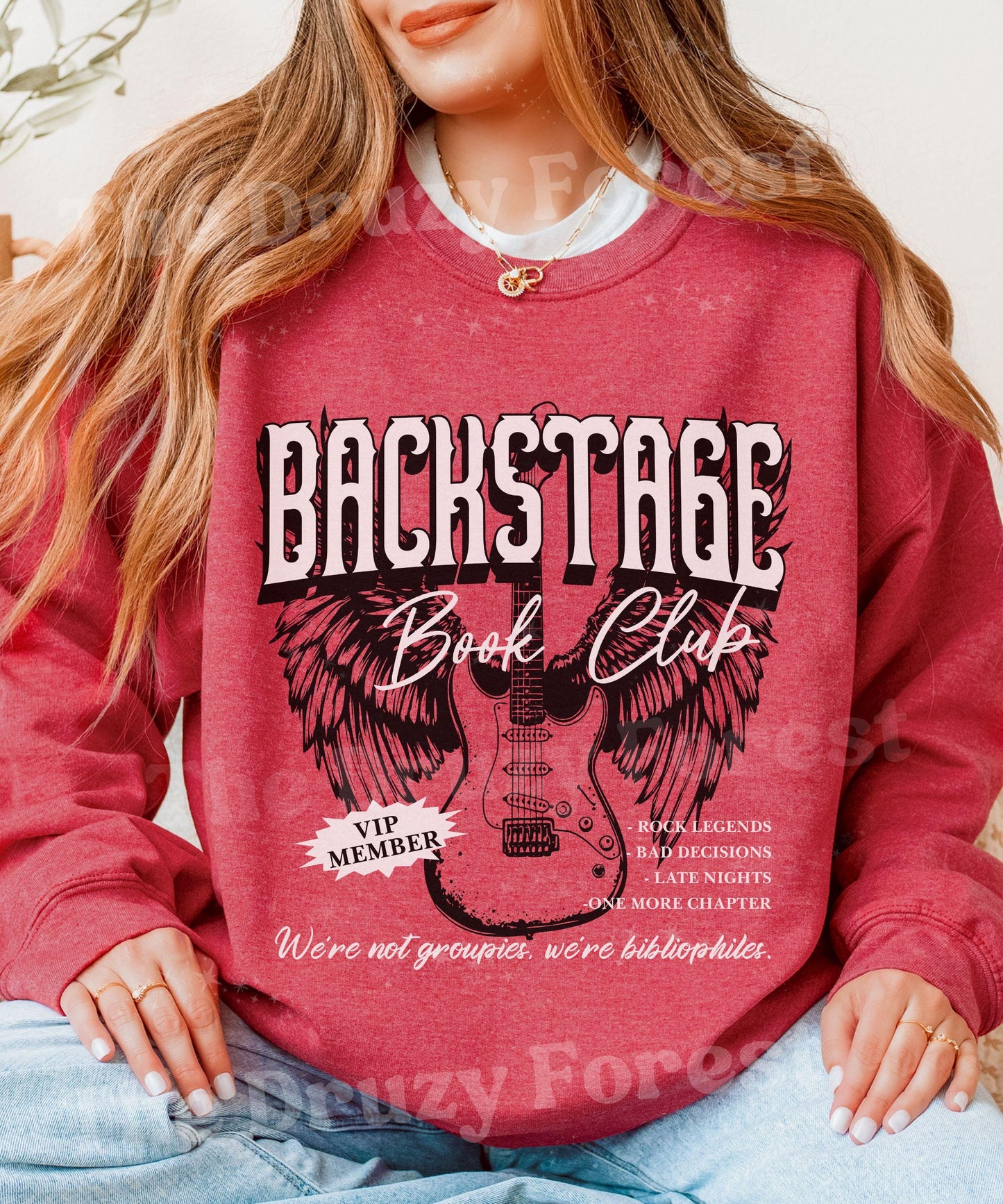 Backstage Book Club Sweatshirt: Rock Romance Books Merch, Just One More Chapter Sweatshirt, Dark Romance Shirt, Late Night Reader Sweatshirt