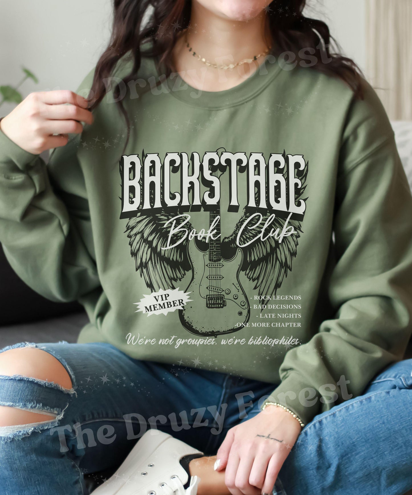 Backstage Book Club Sweatshirt: Rock Romance Books Merch, Just One More Chapter Sweatshirt, Dark Romance Shirt, Late Night Reader Sweatshirt