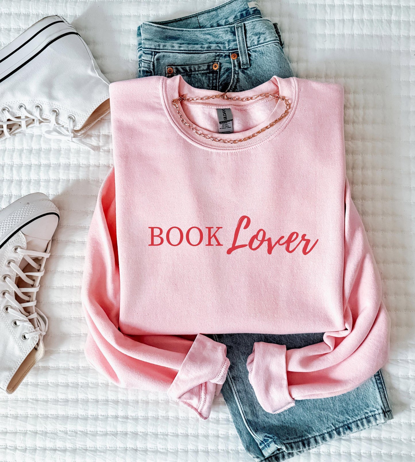 Cozy Book Lover PRINTED Sweatshirt, Bookworm Sweatshirt, Booklover Sweater, Bookish Crewneck, Subtle Book Merch, Romance Book Merch