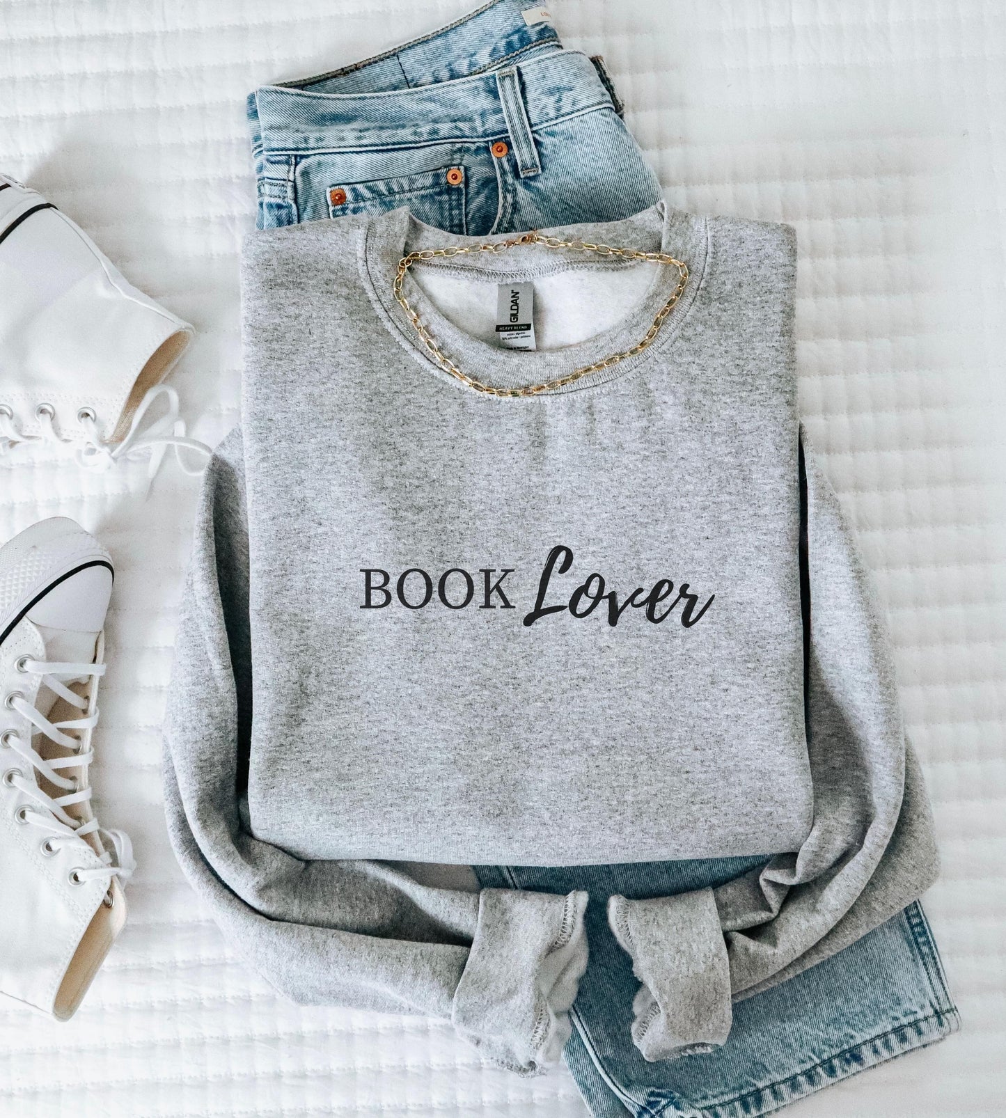 Cozy Book Lover PRINTED Sweatshirt, Bookworm Sweatshirt, Booklover Sweater, Bookish Crewneck, Subtle Book Merch, Romance Book Merch