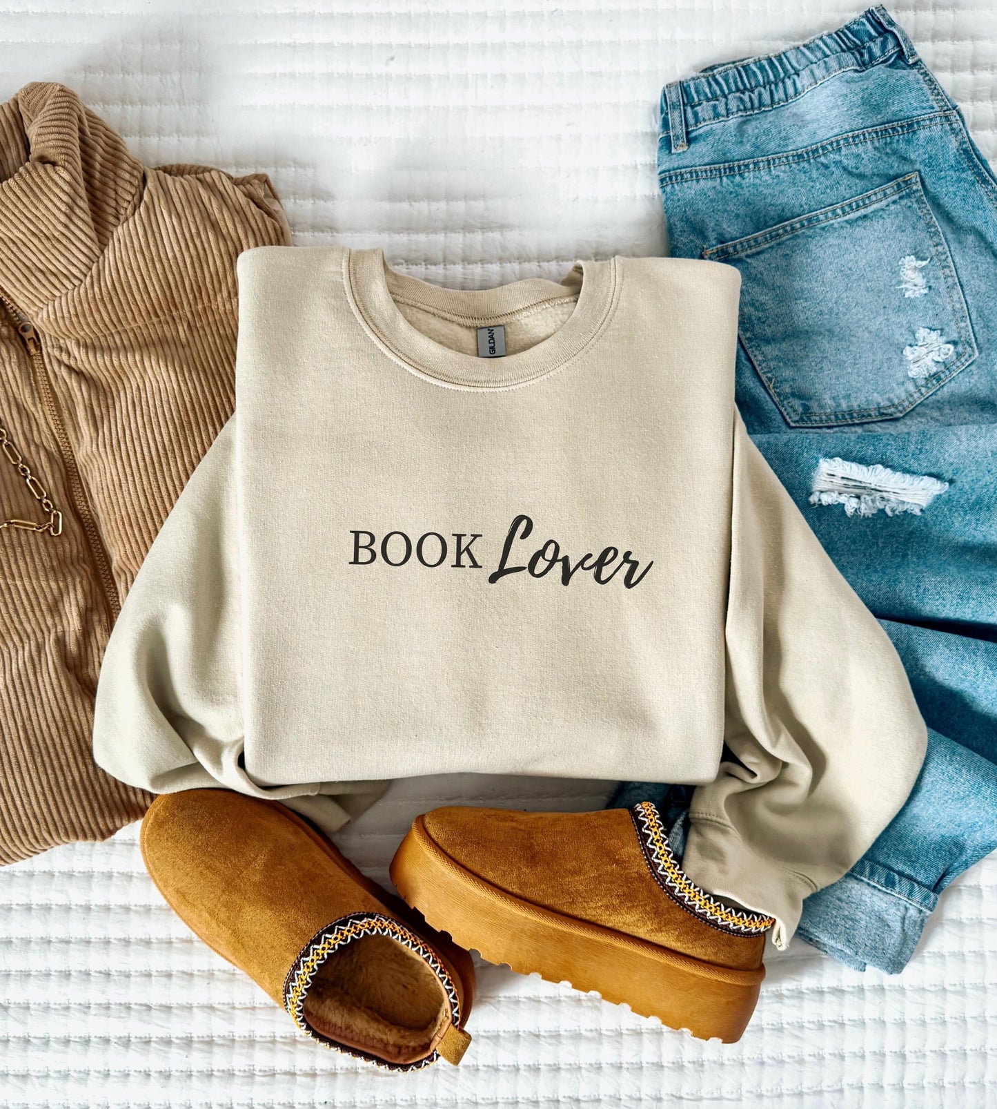 Cozy Book Lover PRINTED Sweatshirt, Bookworm Sweatshirt, Booklover Sweater, Bookish Crewneck, Subtle Book Merch, Romance Book Merch